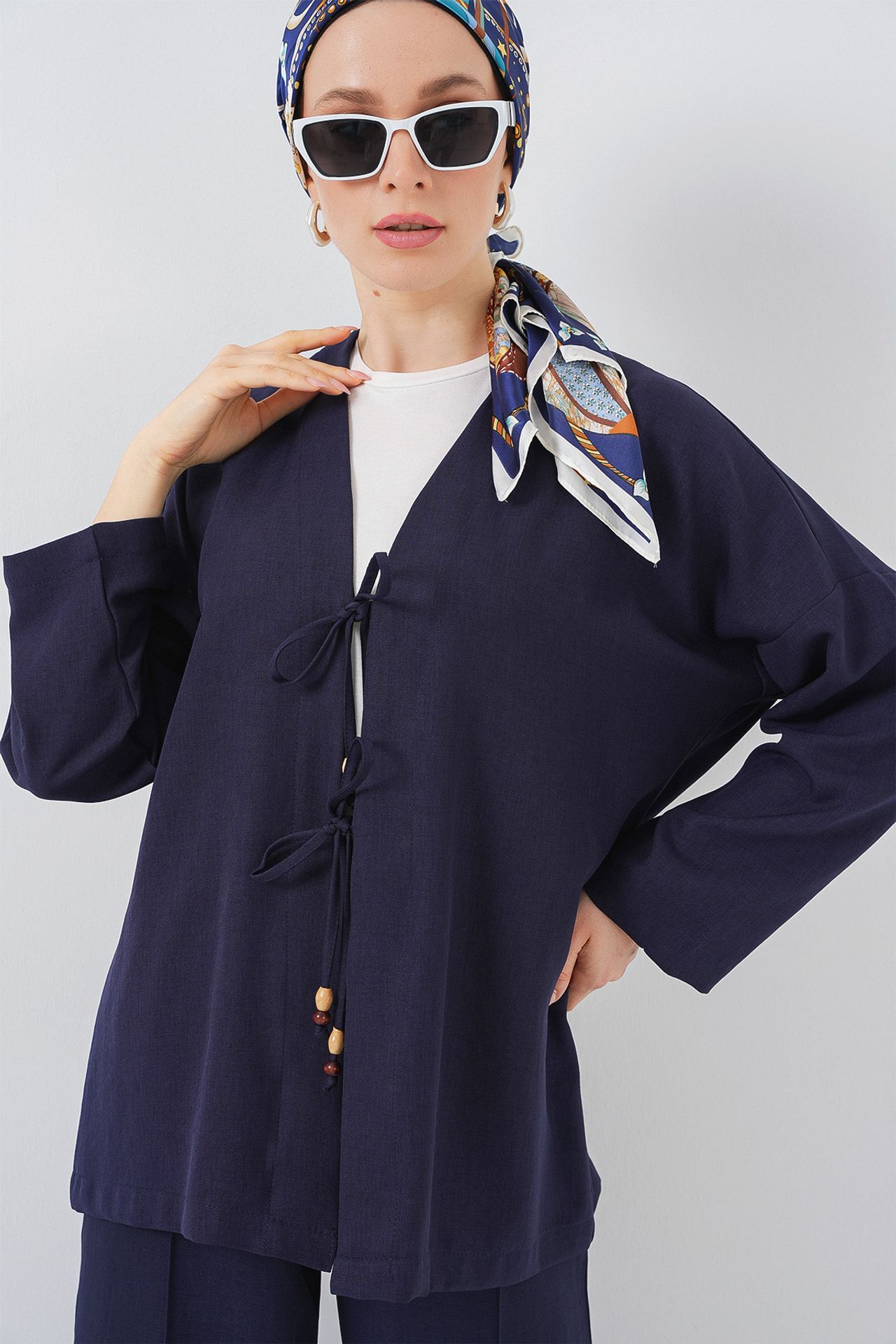 BDART V-Neck Cardigan and Wide Leg Pants Set 4