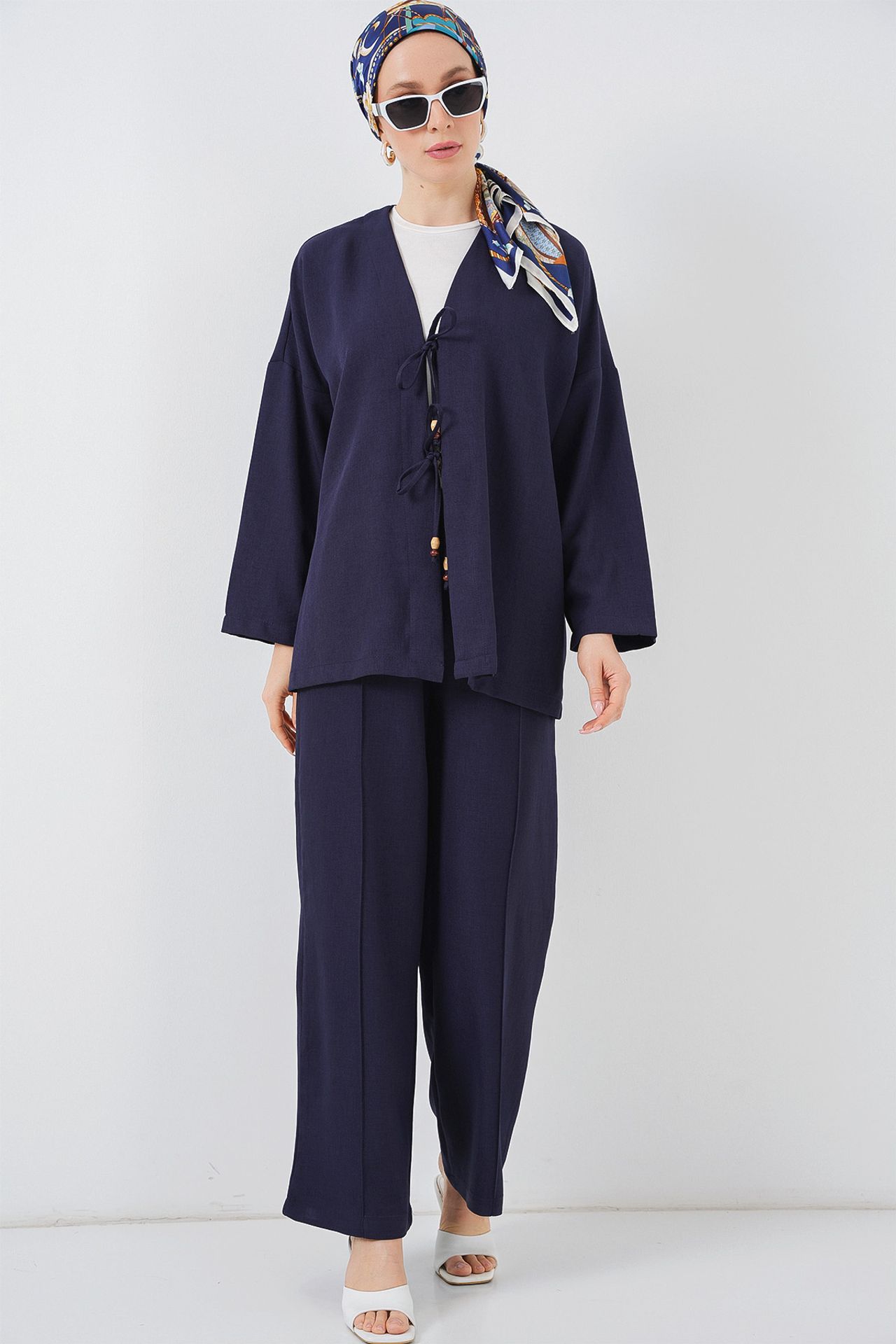 BDART V-Neck Cardigan and Wide Leg Pants Set 2
