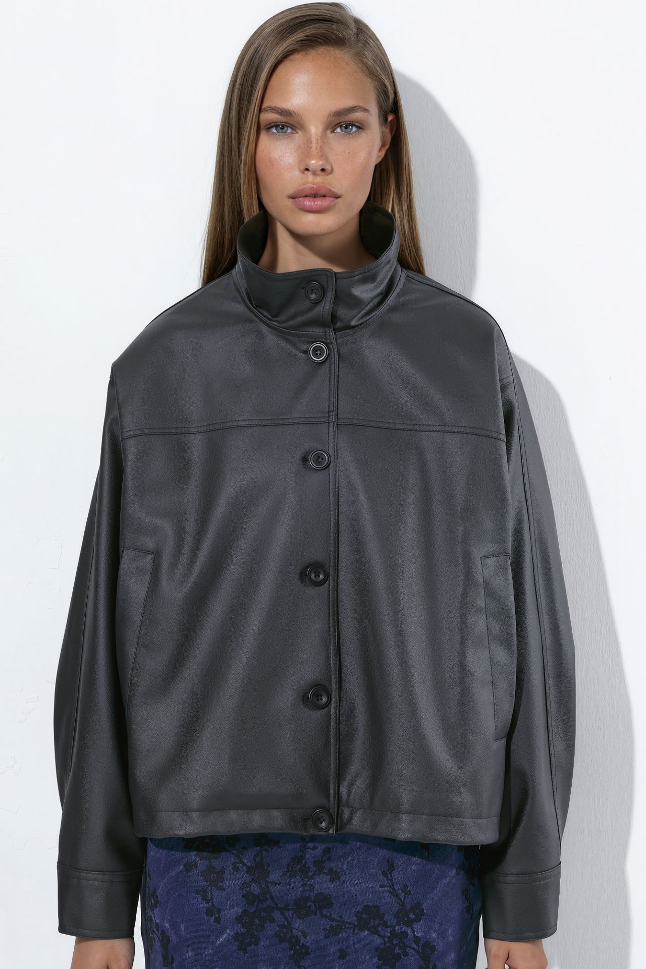 Faux Leather Bomber Jacket 7