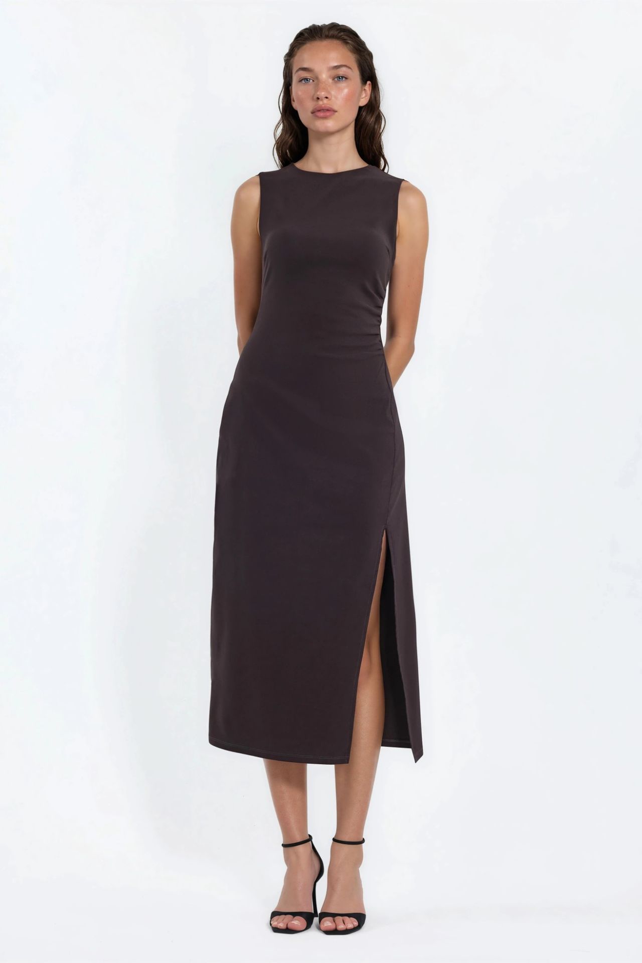 Sleeveless Bengaline Midi Dress 7