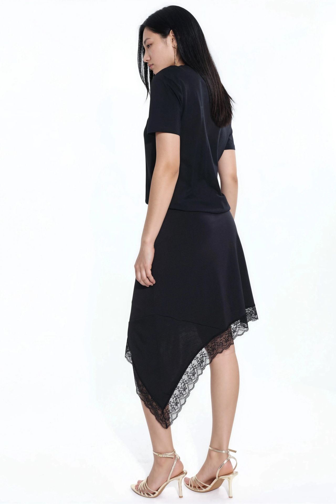 Asymmetric Lace-Trimmed Skirt 6