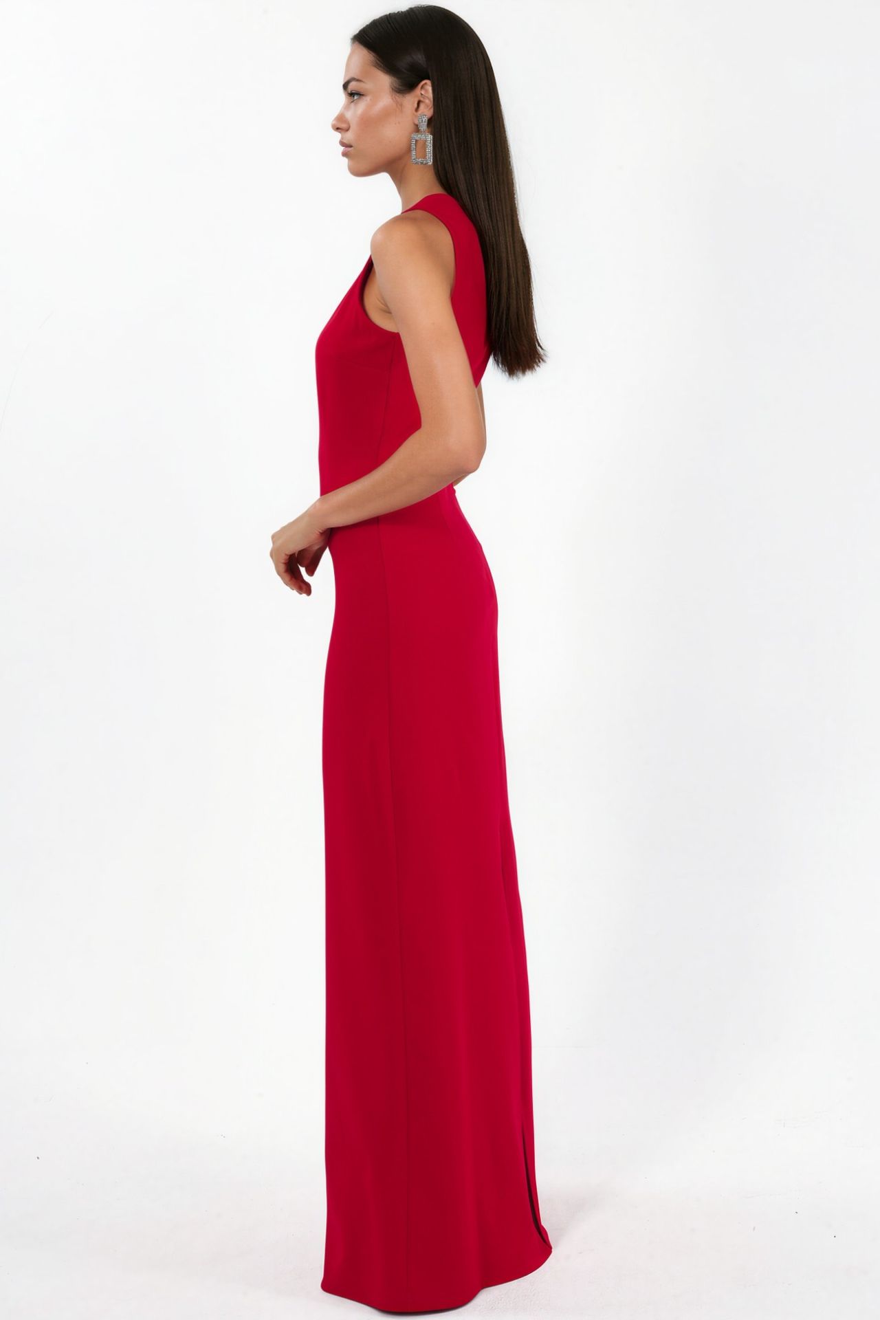 Crew Neck Maxi Dress with Cape Accessory 6