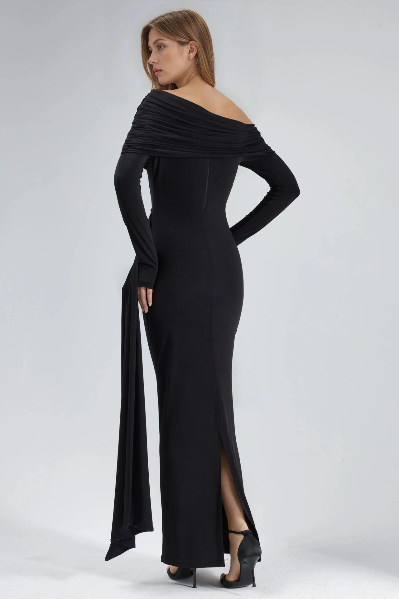 Asymmetrical Bodycon Maxi Dress with Slit 3