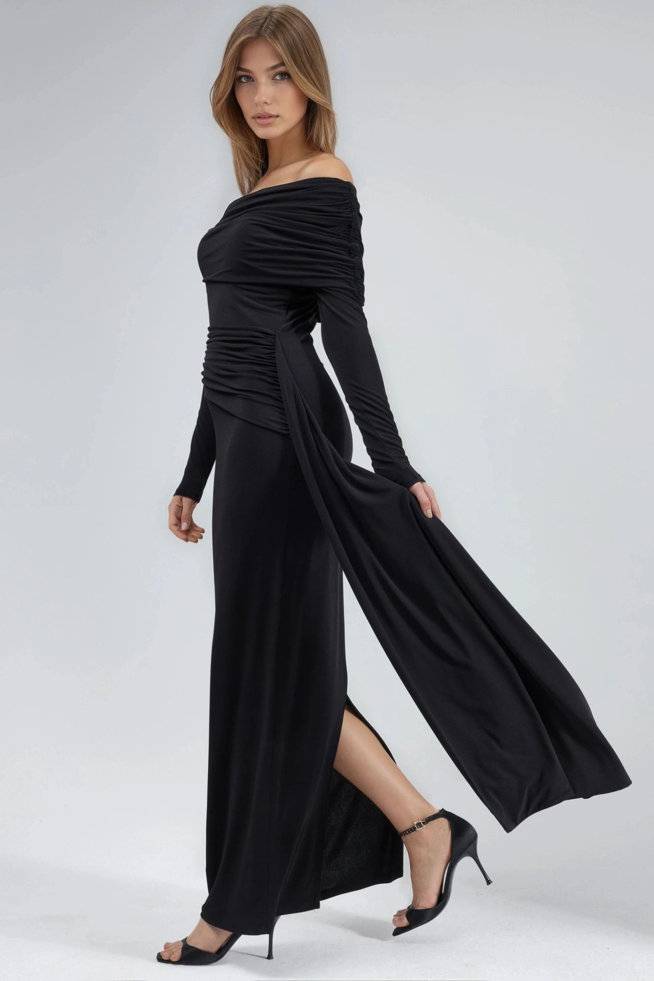 Asymmetrical Bodycon Maxi Dress with Slit 2