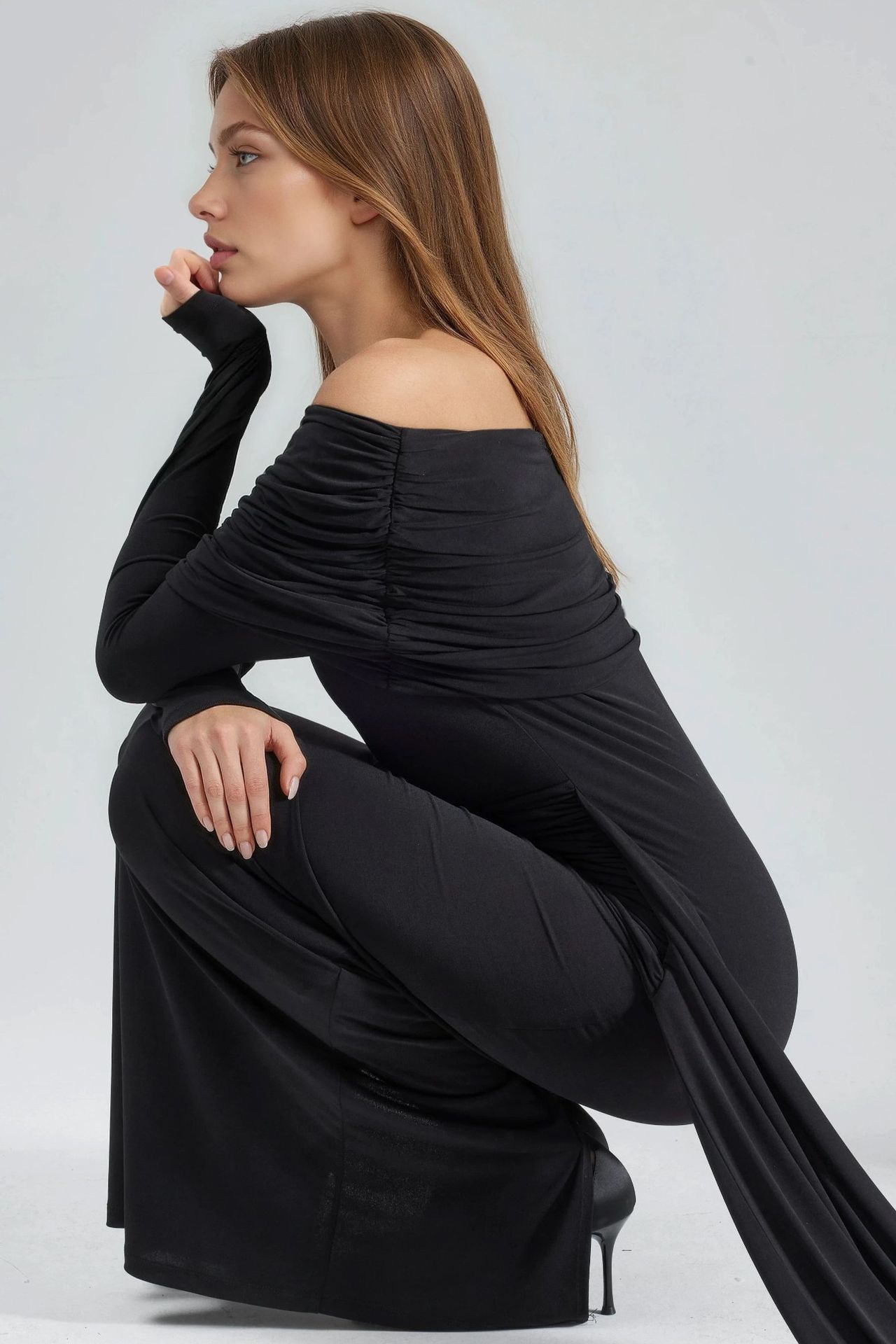 Asymmetrical Bodycon Maxi Dress with Slit 5