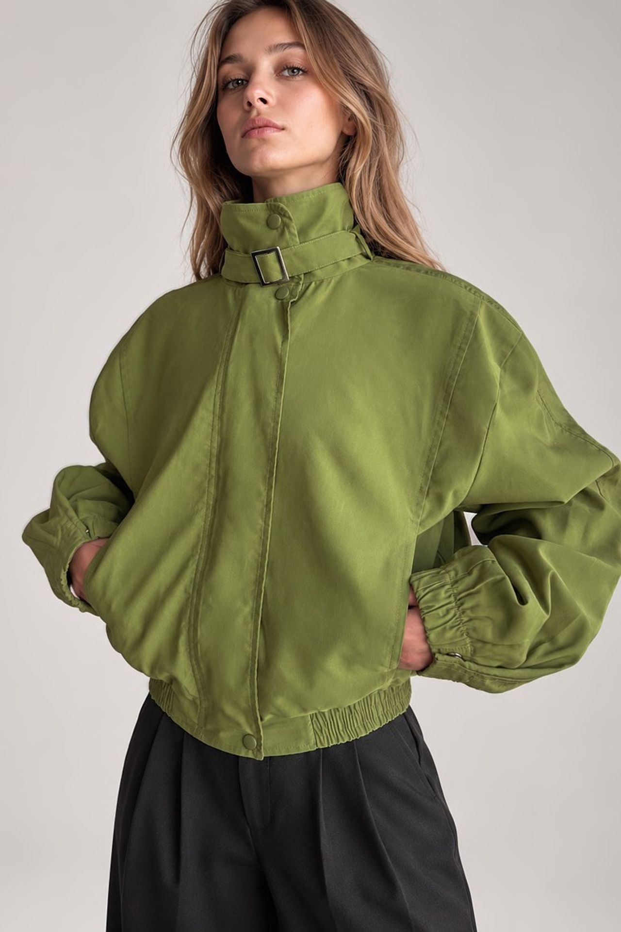 Oversized Stand Collar Jacket 1