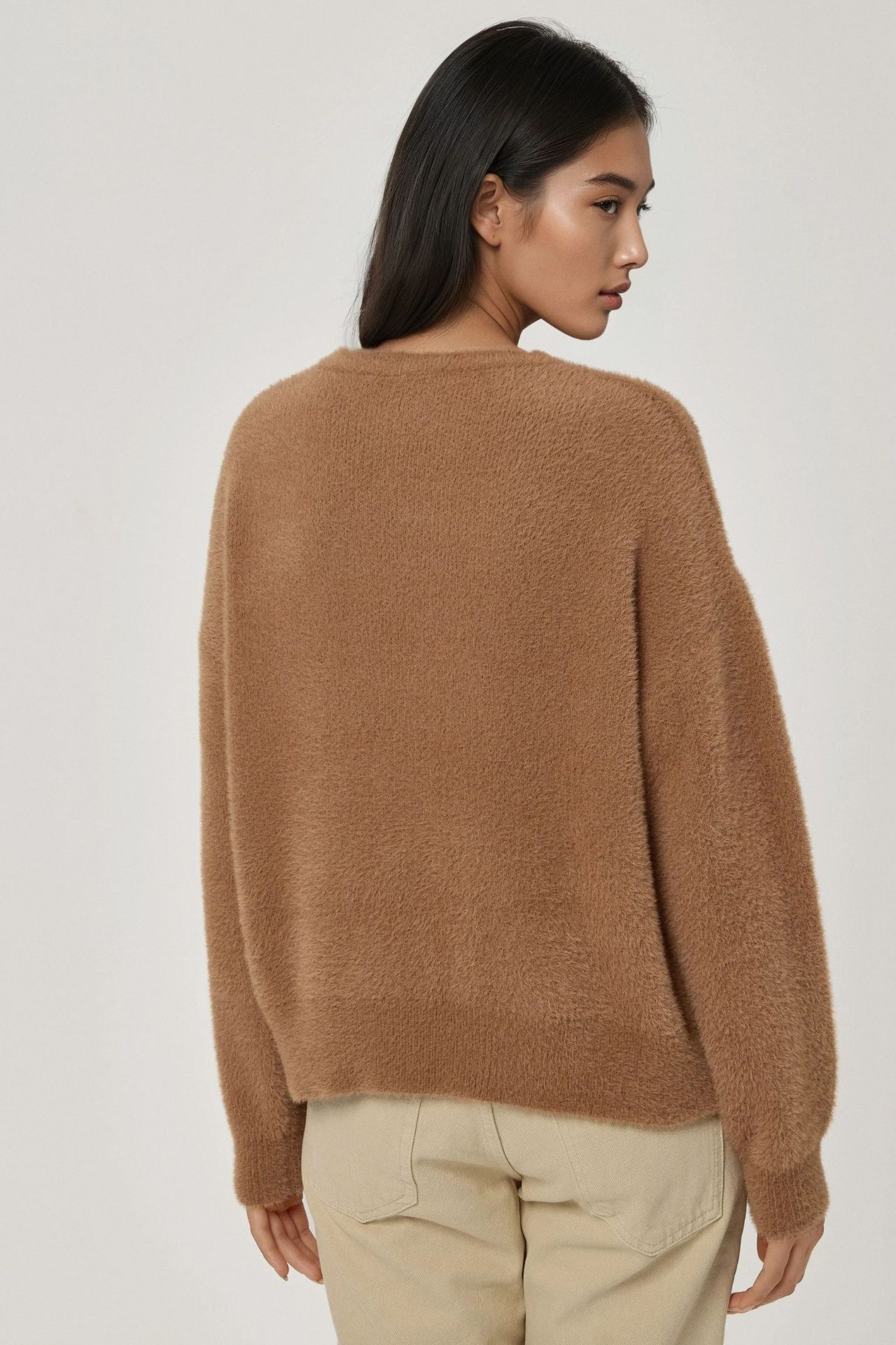 Bearded Crew Neck Ultra Soft Touch Knit Sweater 5