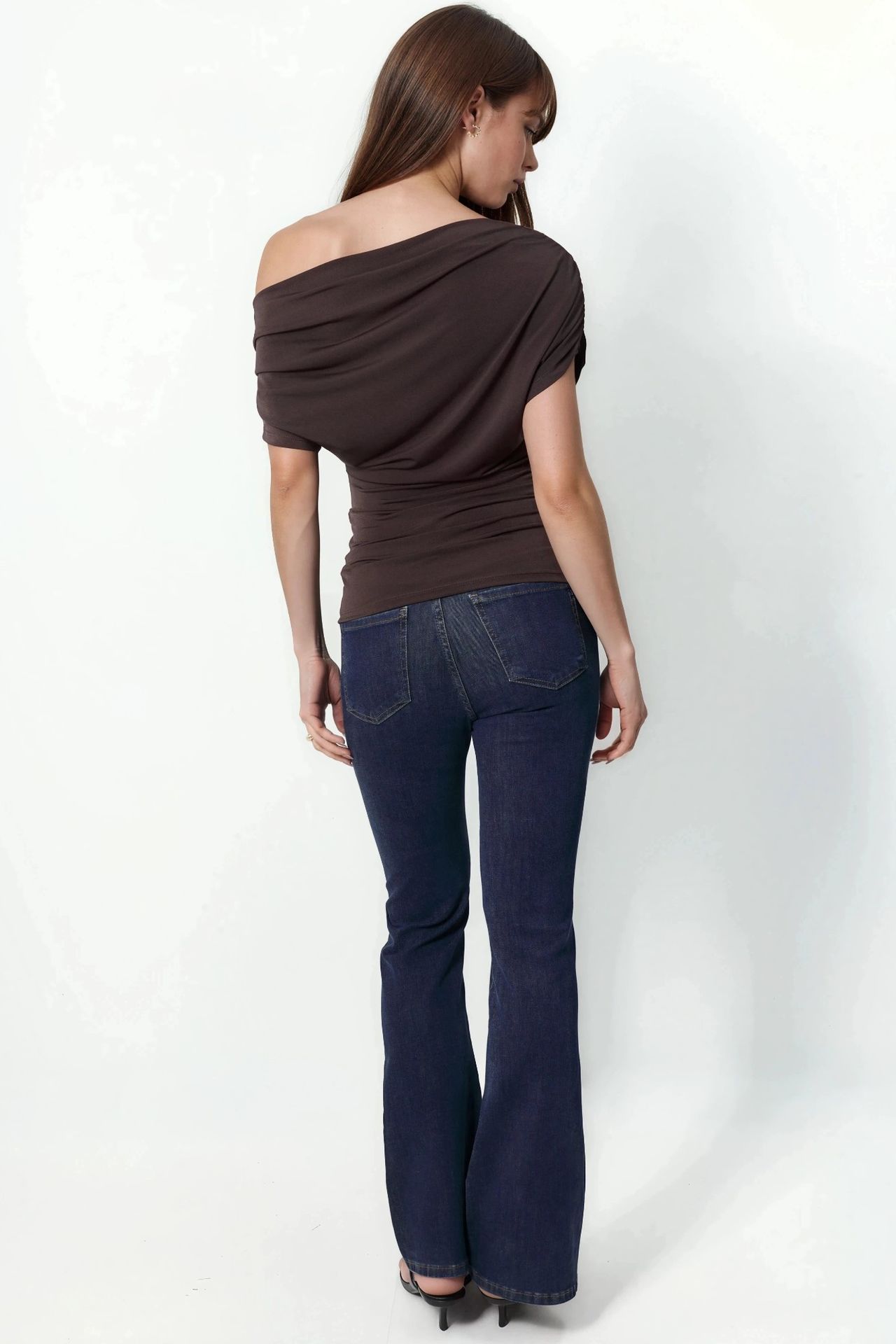 Asymmetrical Collar Short Sleeve Blouse 3