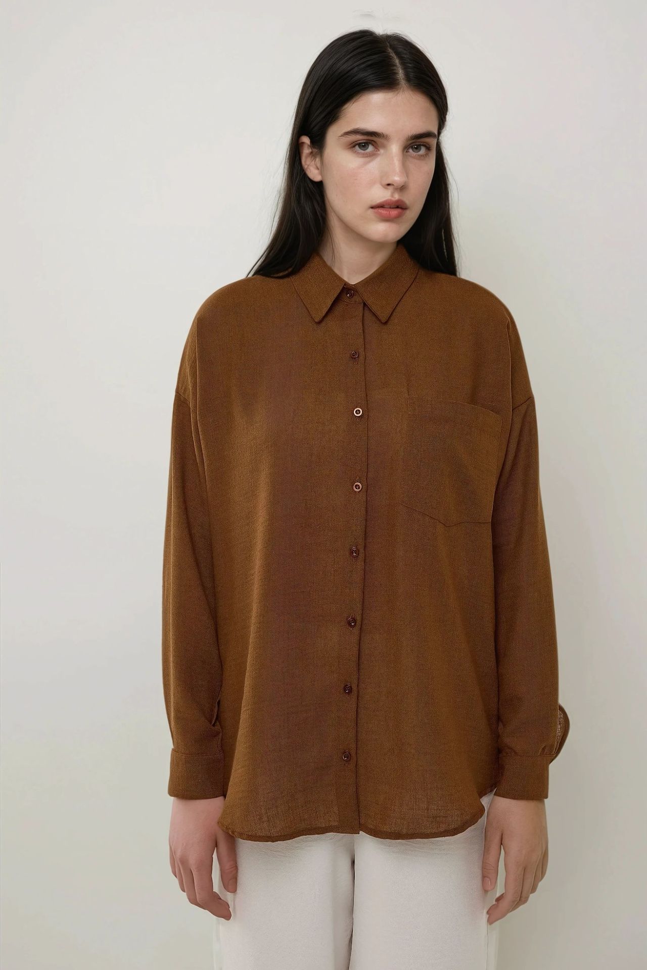 Linen Feel Regular Fit Shirt