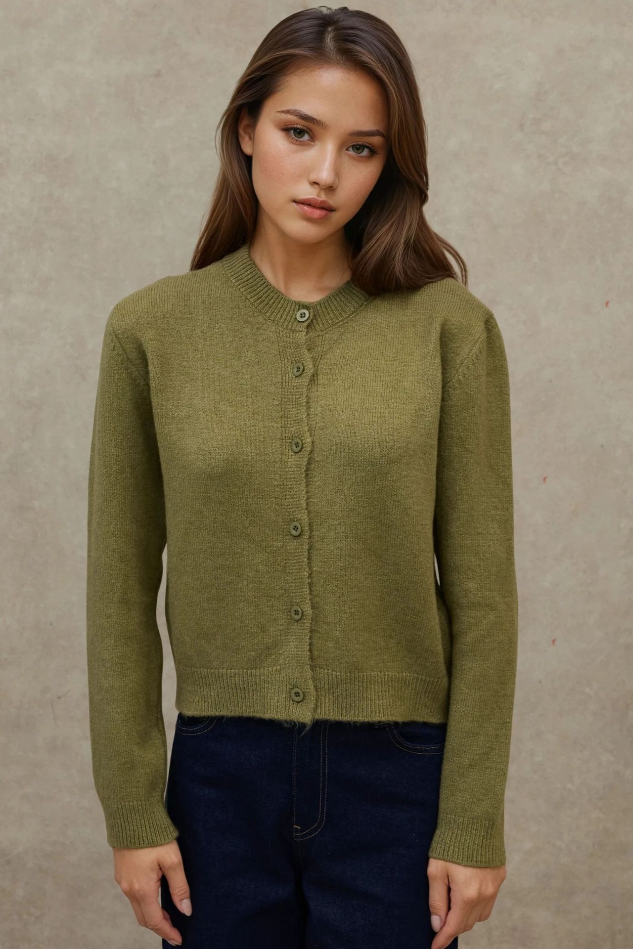 Crew Neck Knitwear Soft Touch Cardigan 6