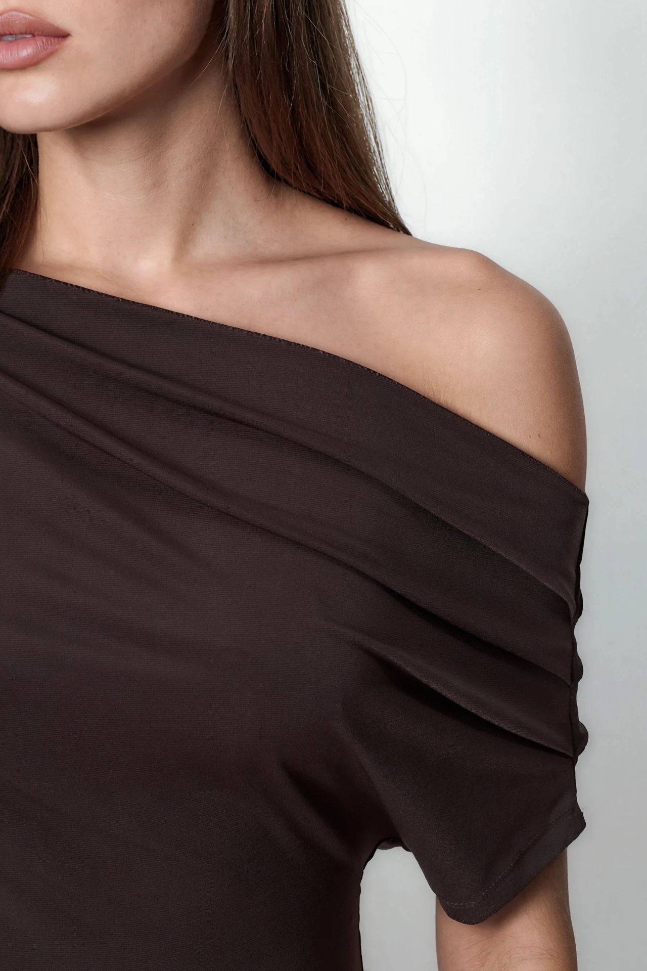Asymmetrical Collar Short Sleeve Blouse 5