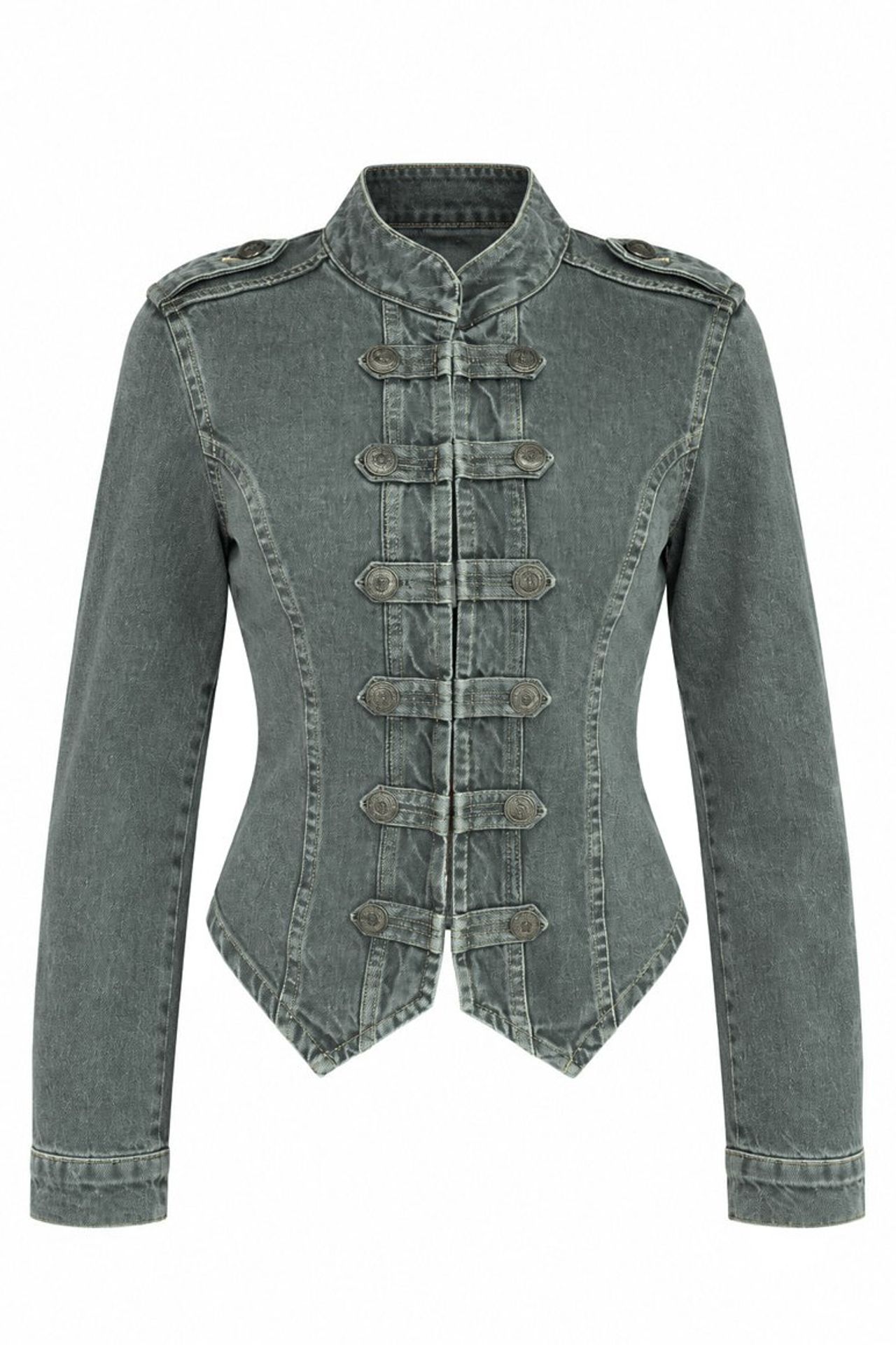 Buttoned Twill Jacket 7