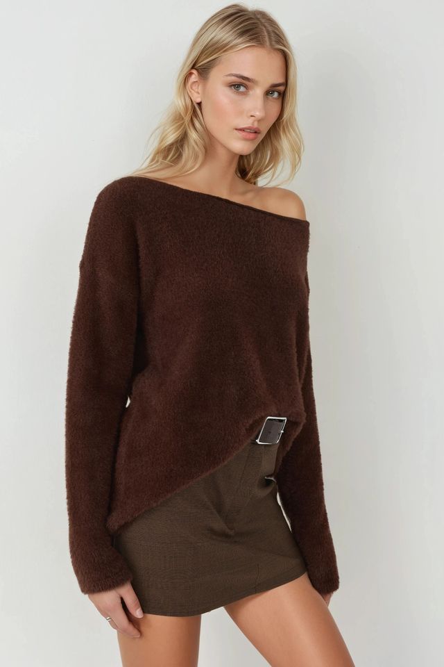 Boat Neck Relaxed Fit Jumper