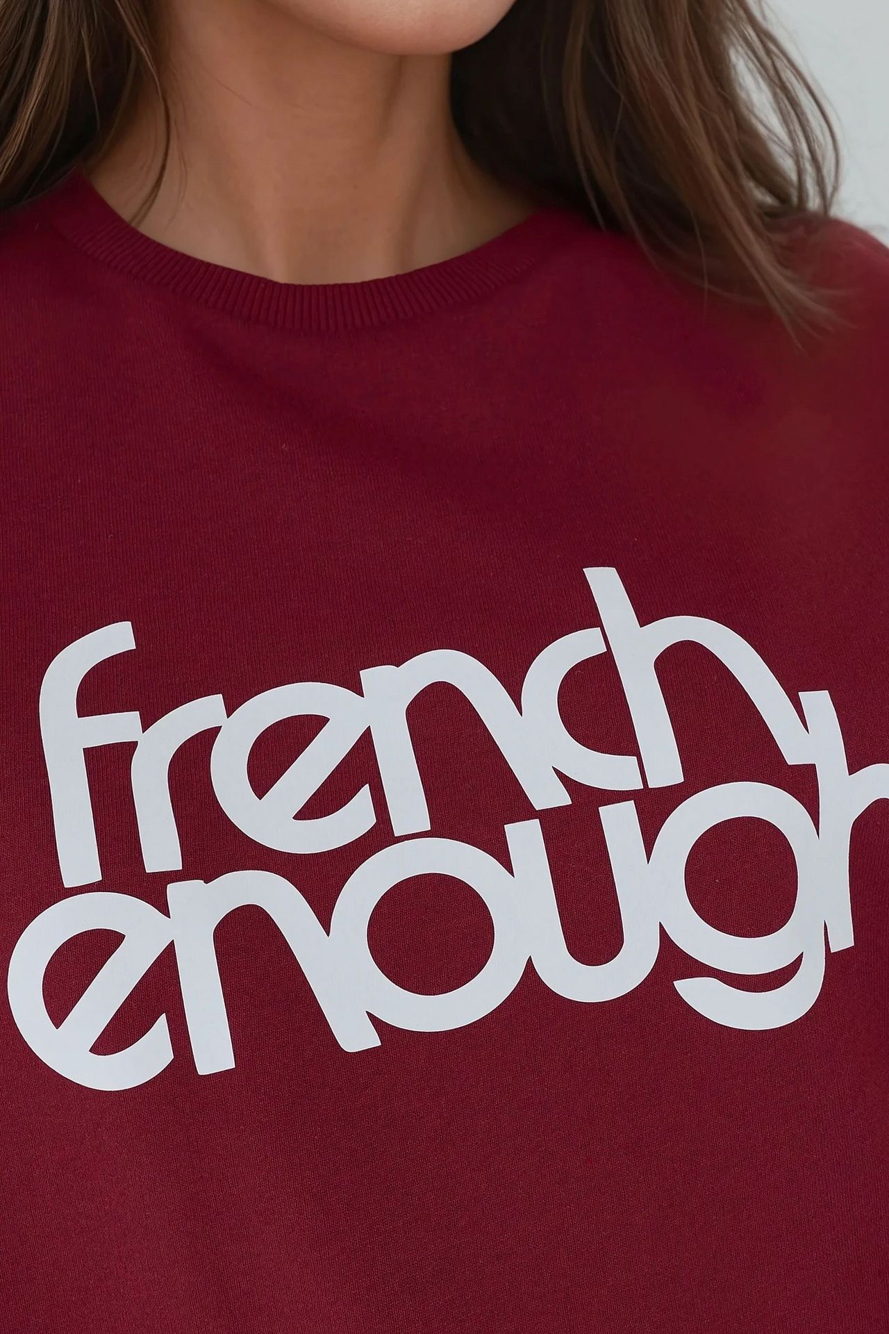 Printed Crew Neck Long Sleeve Raised Sweatshirt 2