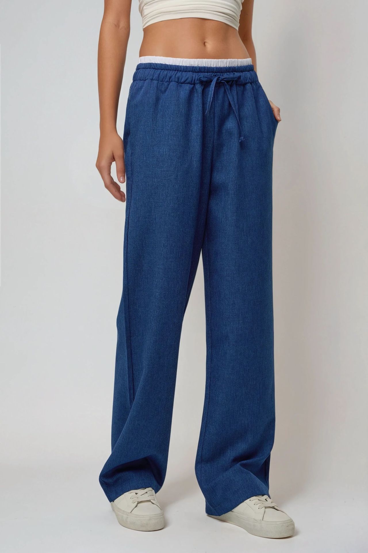 Wide Leg Elastic Waist  Pants