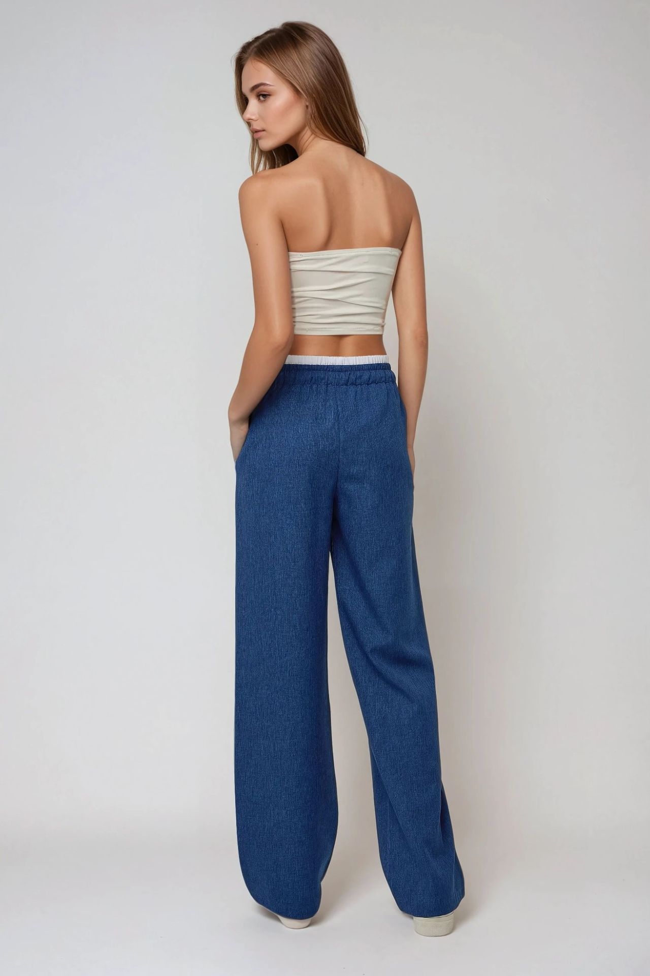 Wide Leg Elastic Waist  Pants