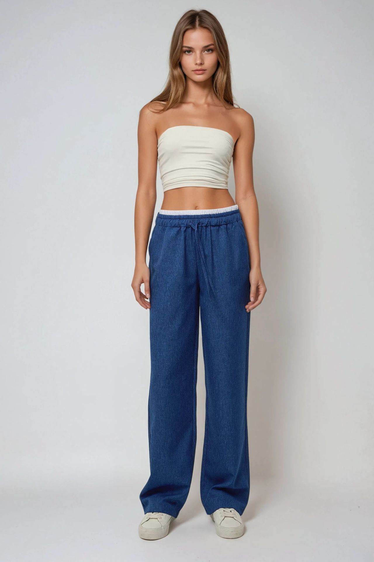 Wide Leg Elastic Waist  Pants