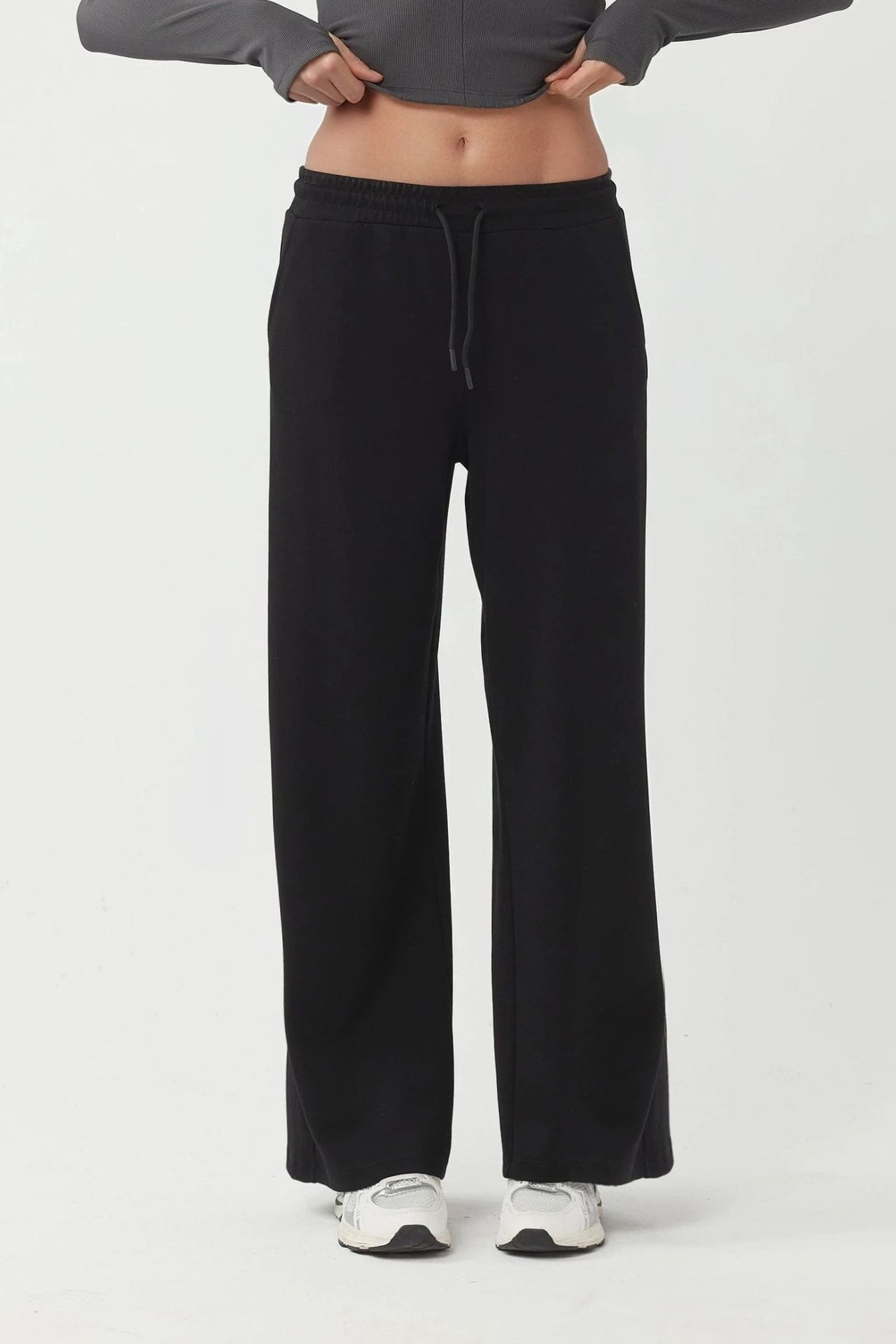 Elastic Waist Soft Touch Palazzo Sweatpants 1