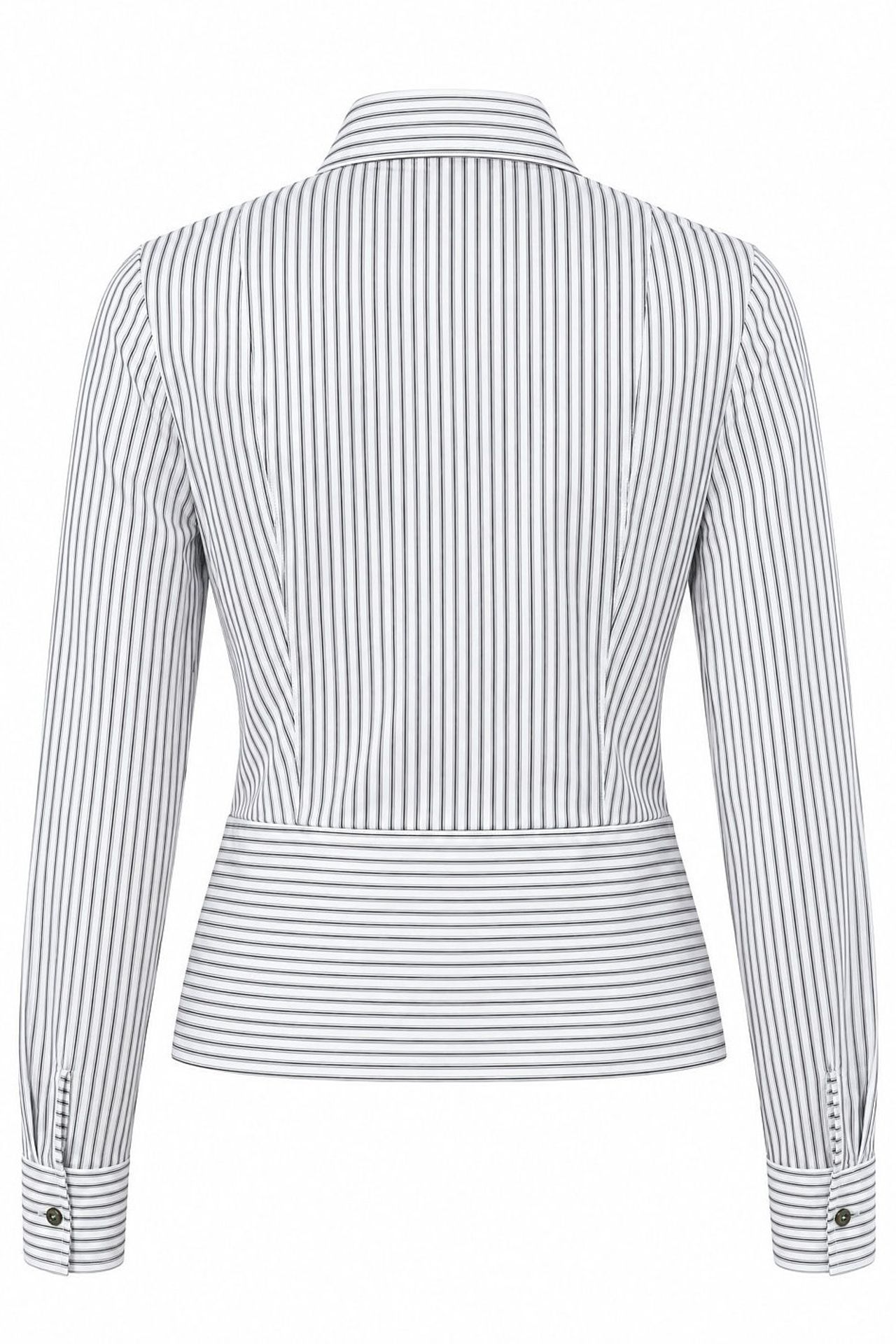 Striped Fitted Shirt with Peplum Detail
