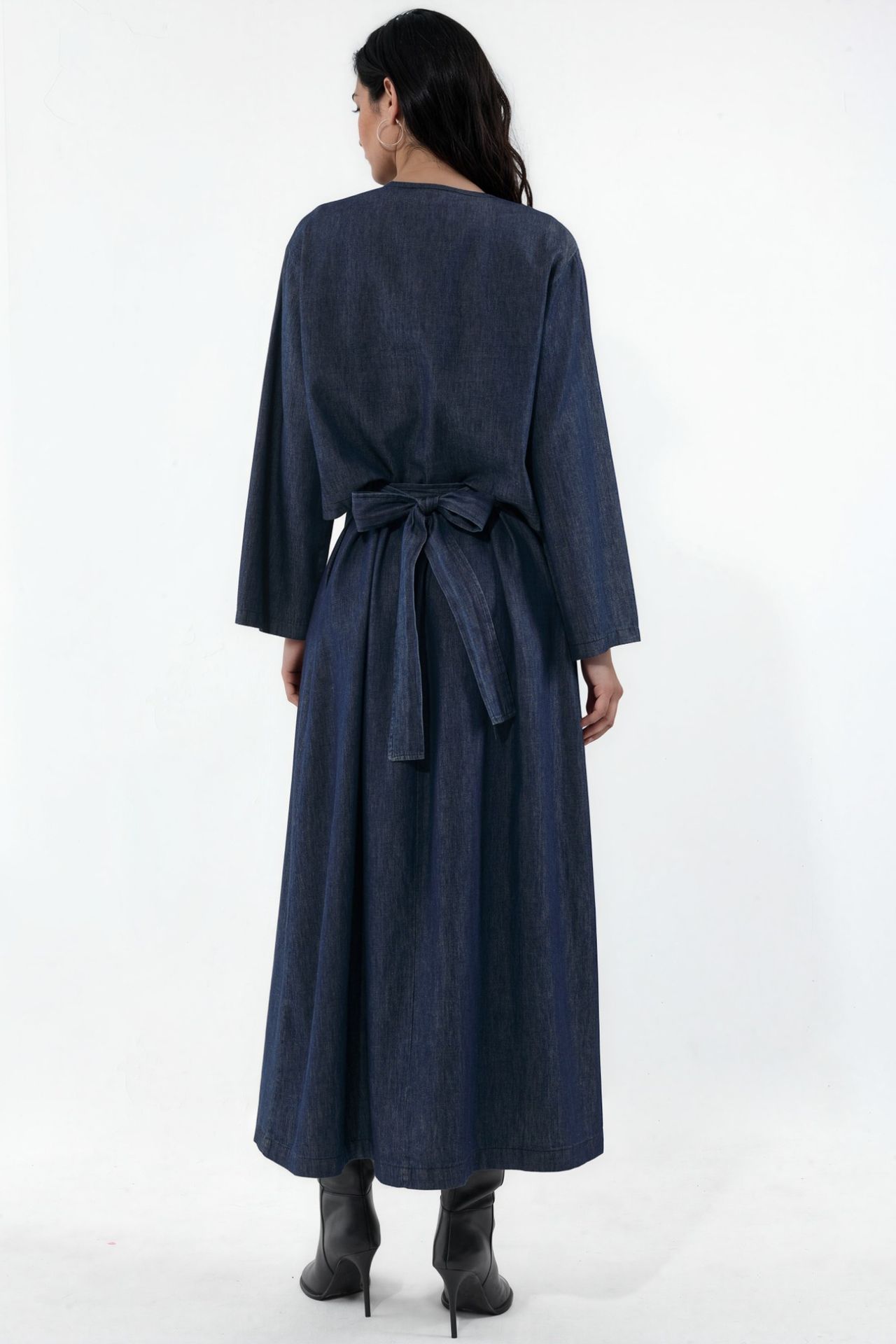 Denim Jacket & Maxi Dress Two-Piece Set