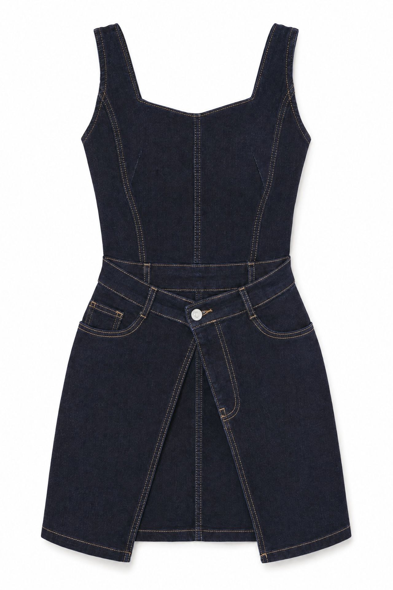Strappy Denim Mini Dress 5