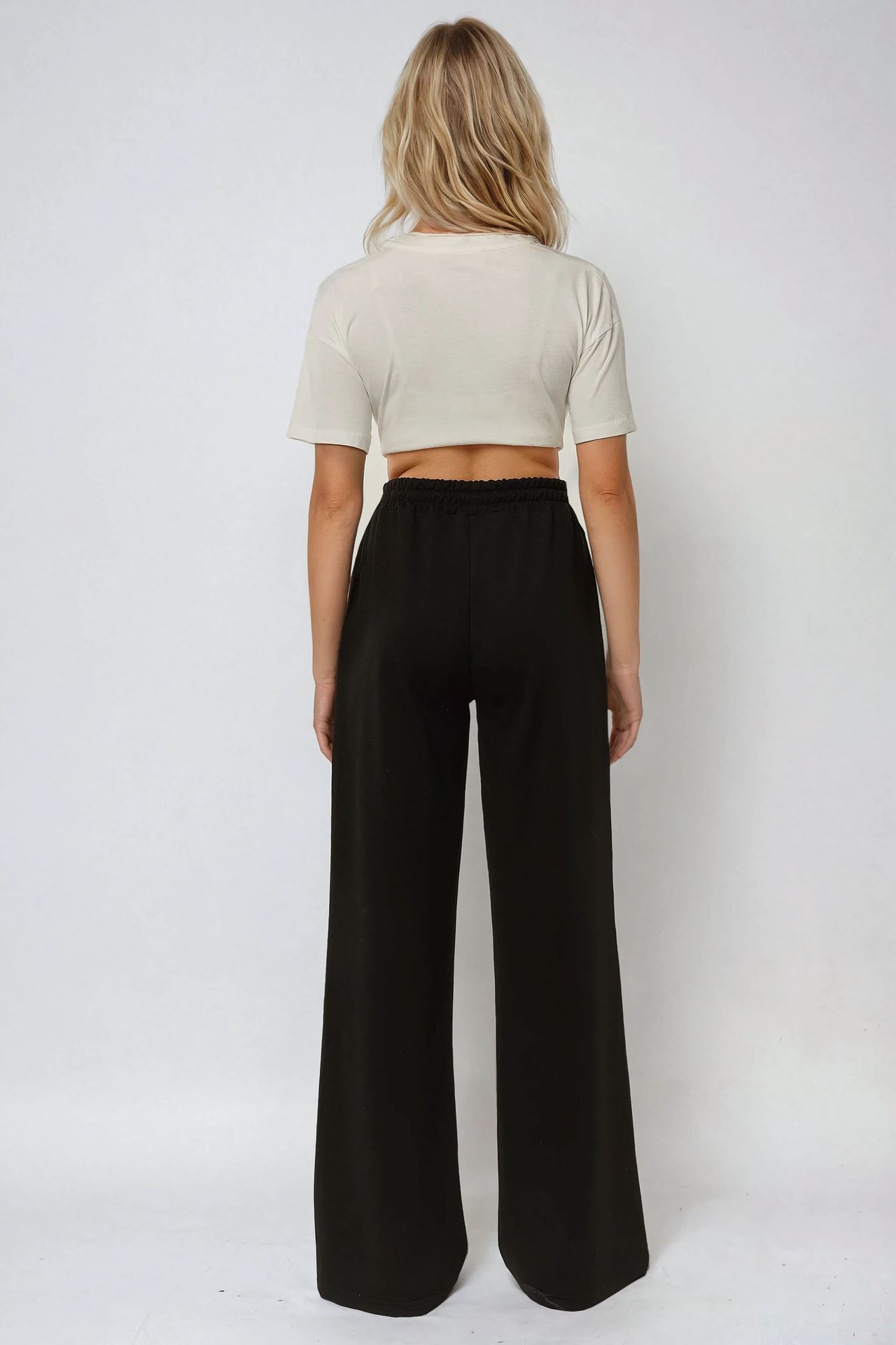 Wide Leg Elastic Sweatpants