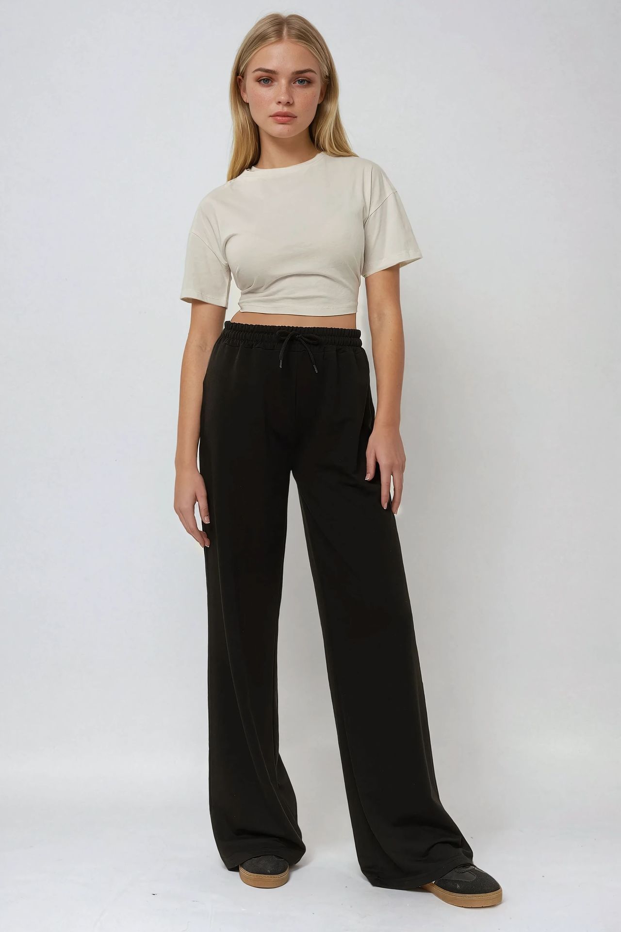 Wide Leg Elastic Sweatpants