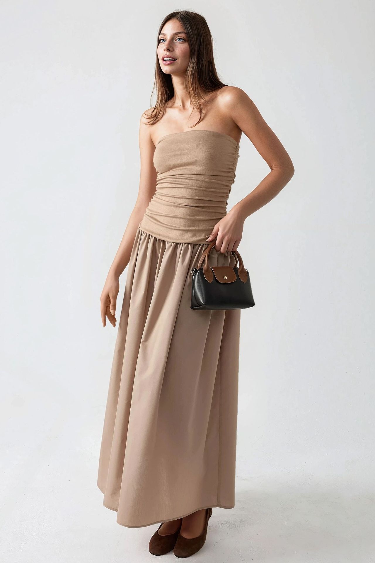 Strapless Maxi Dress with A-Form Fit