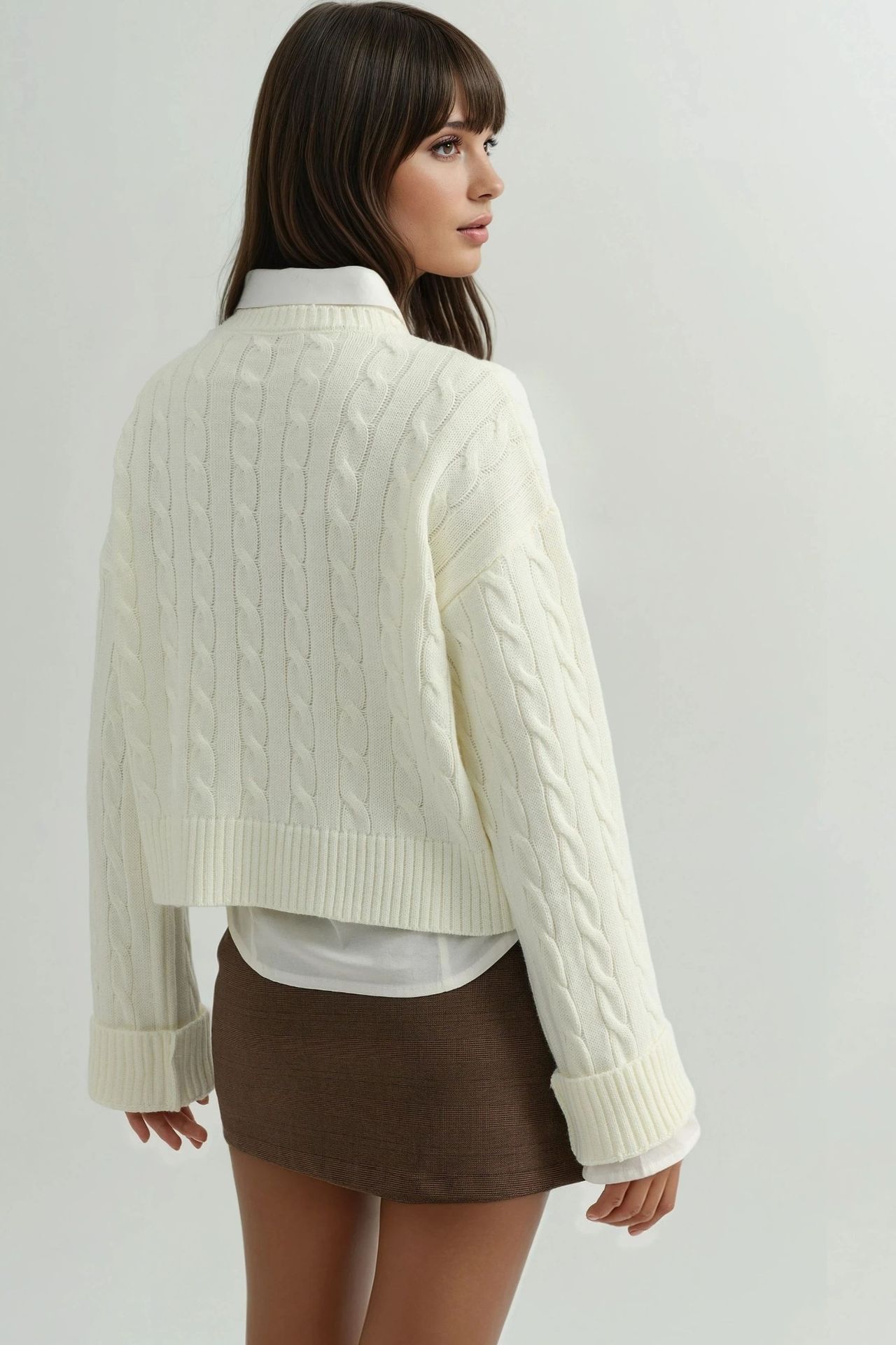 Hair Braid Knit Sweater with Embroidery 3