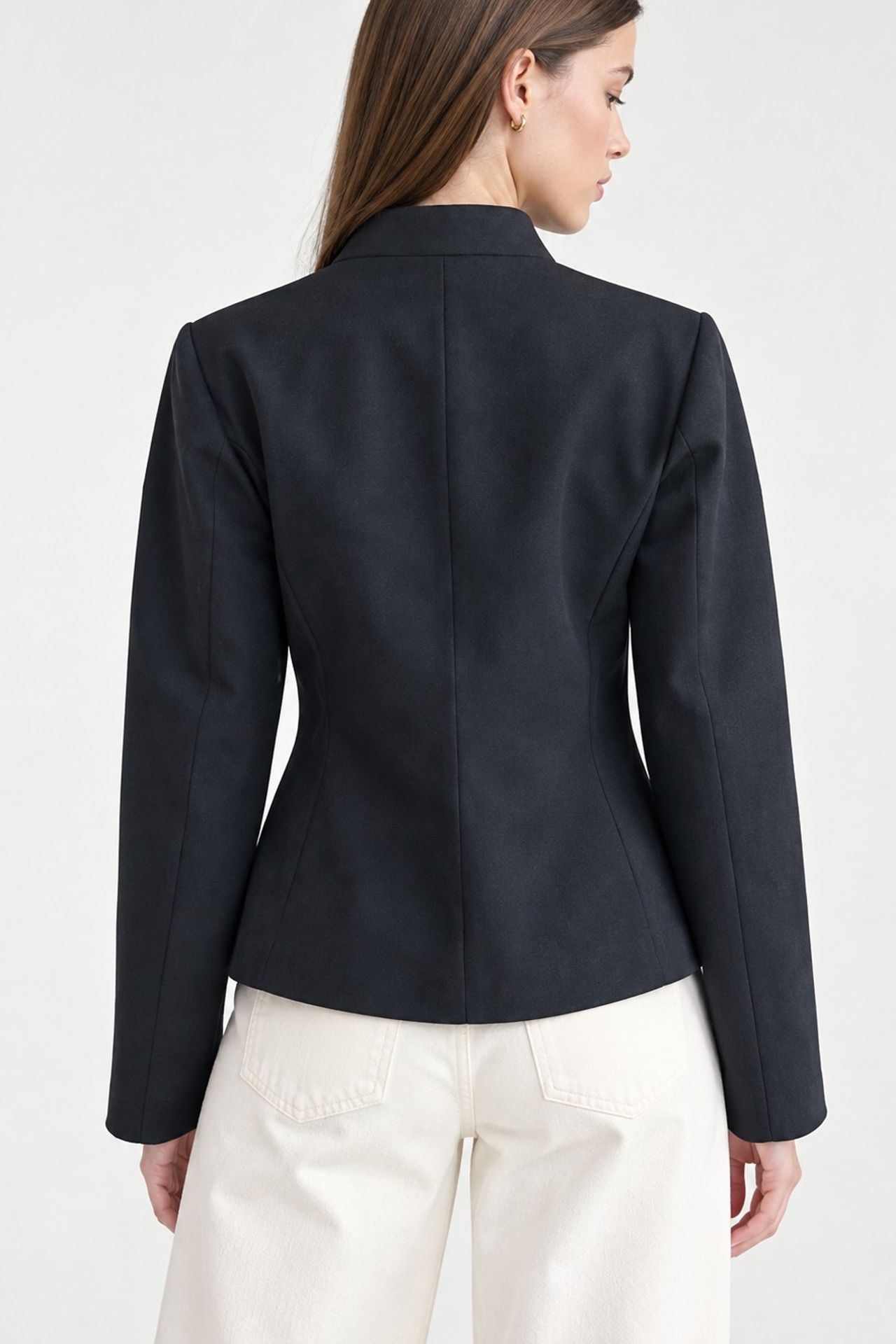 Blazer Jacket with Decorative Button Closure 4