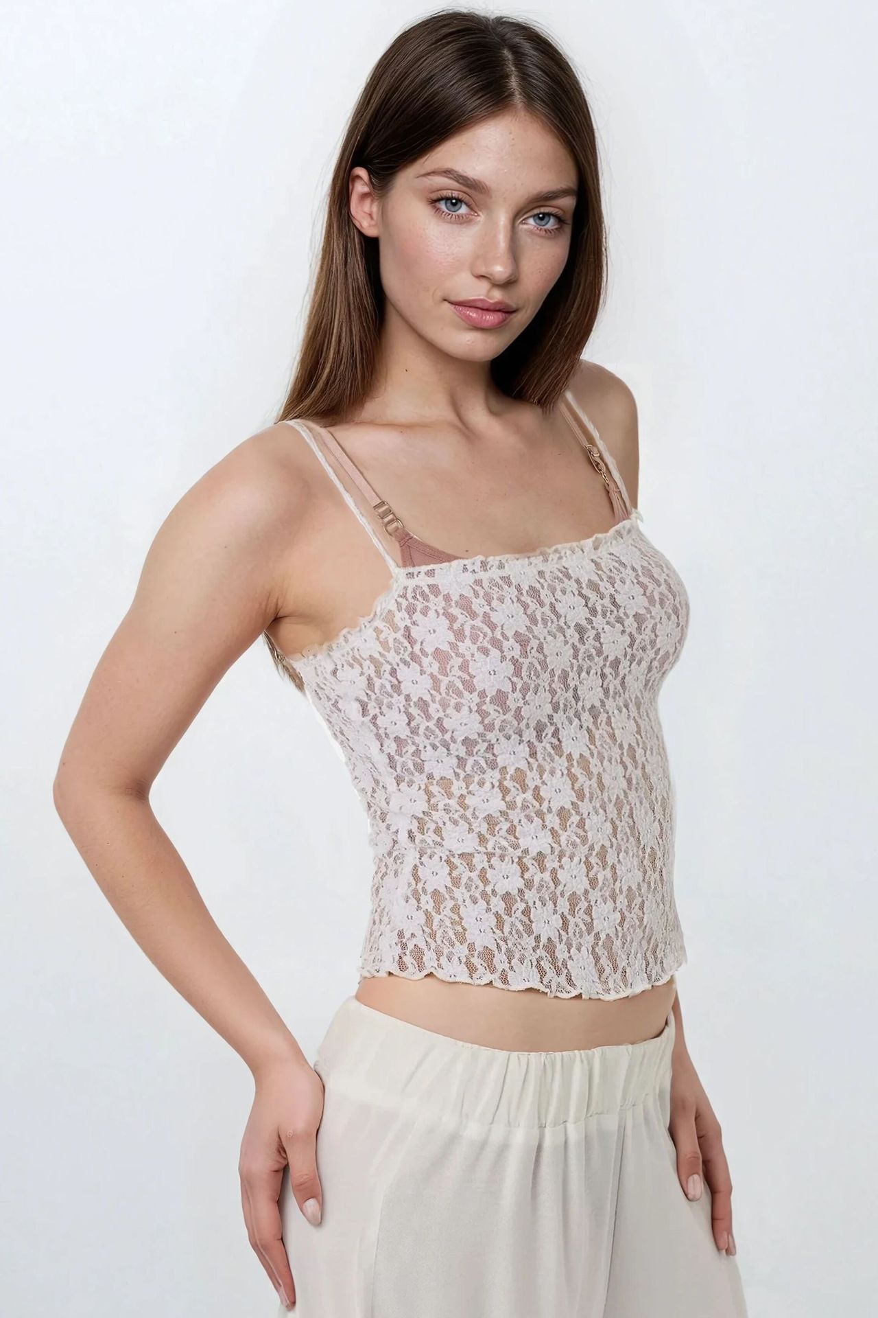 Textured Knit Square Collar Tank Top