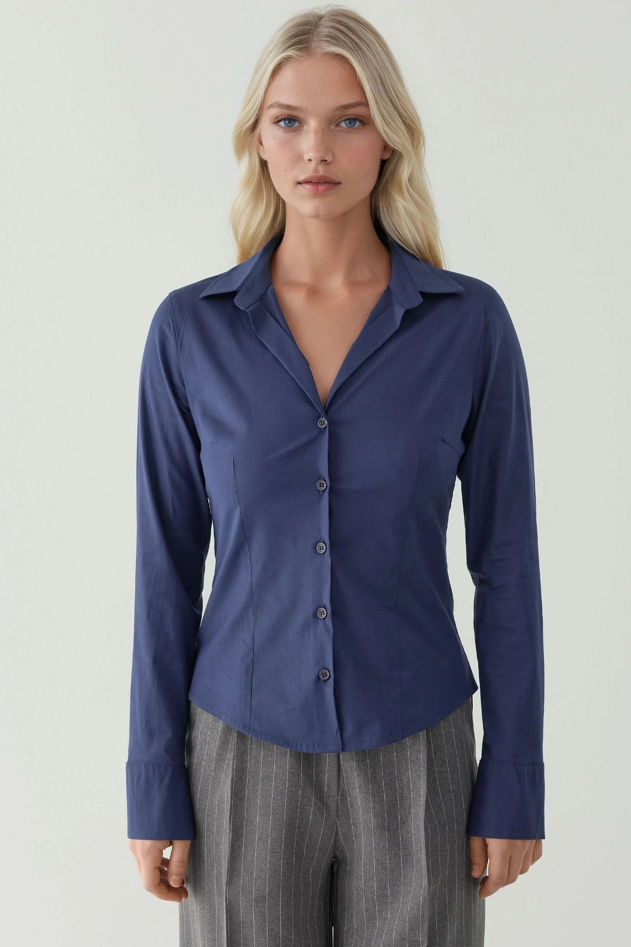 Elegant Long Sleeve Button-Up Shirt 2