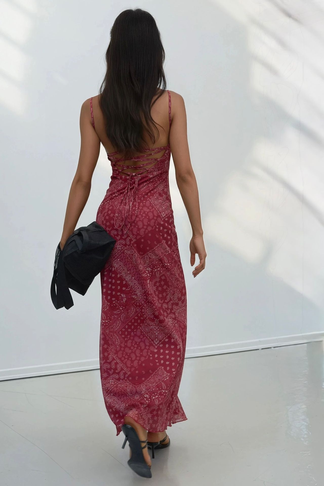 Square Collar Printed Midi Dress 5