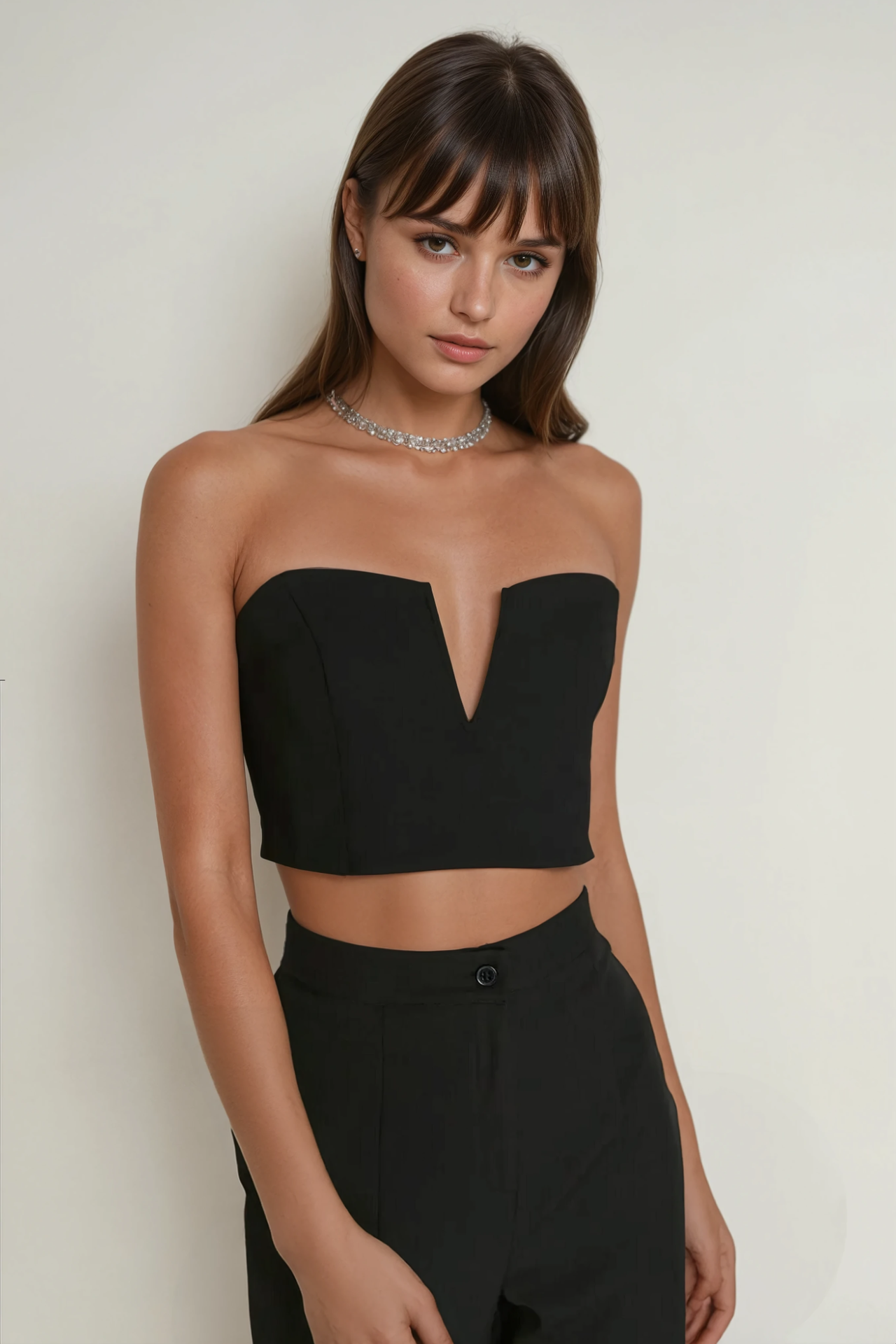 Strapless Fitted Crop Top