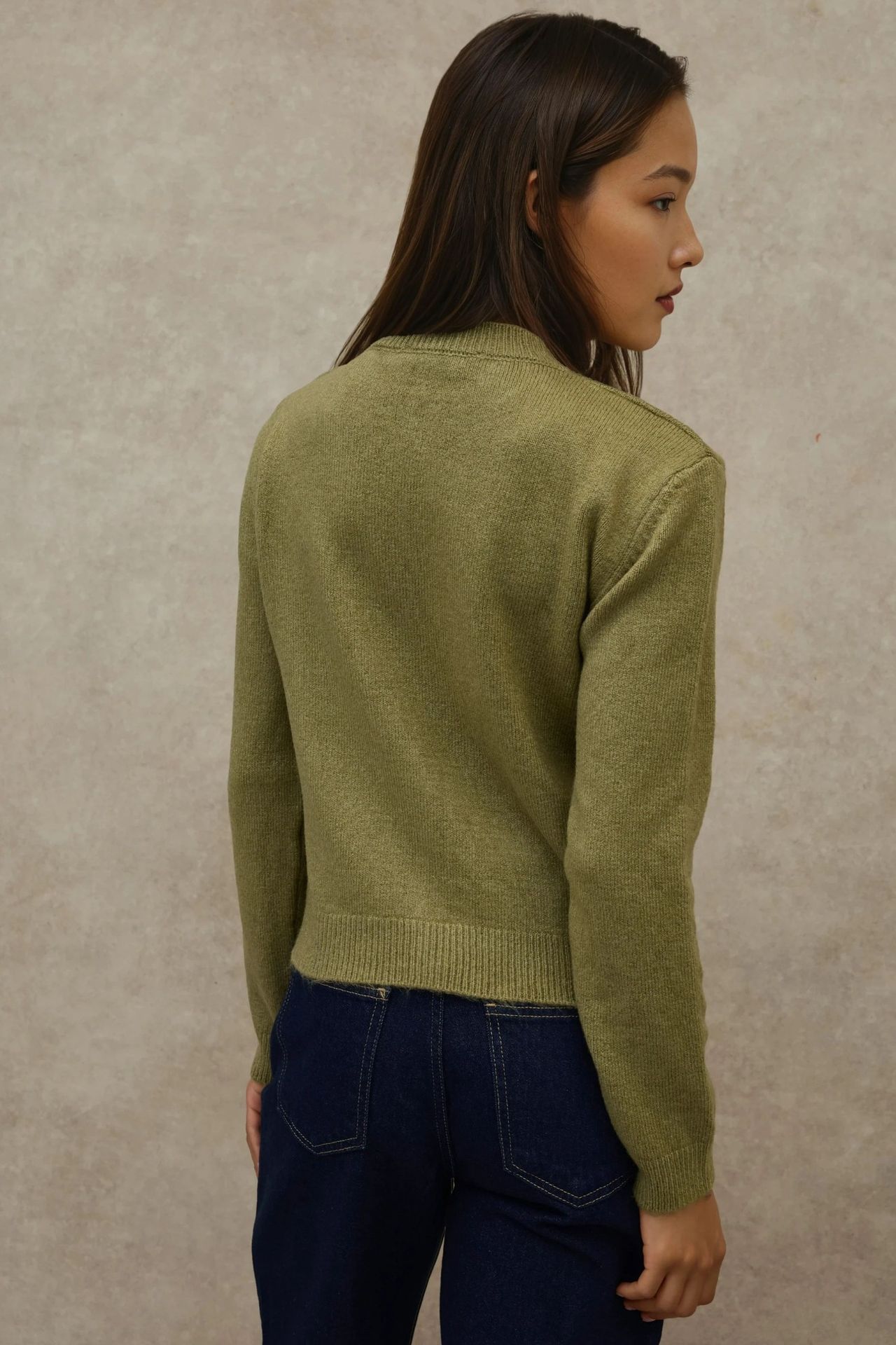 Crew Neck Knitwear Soft Touch Cardigan 5
