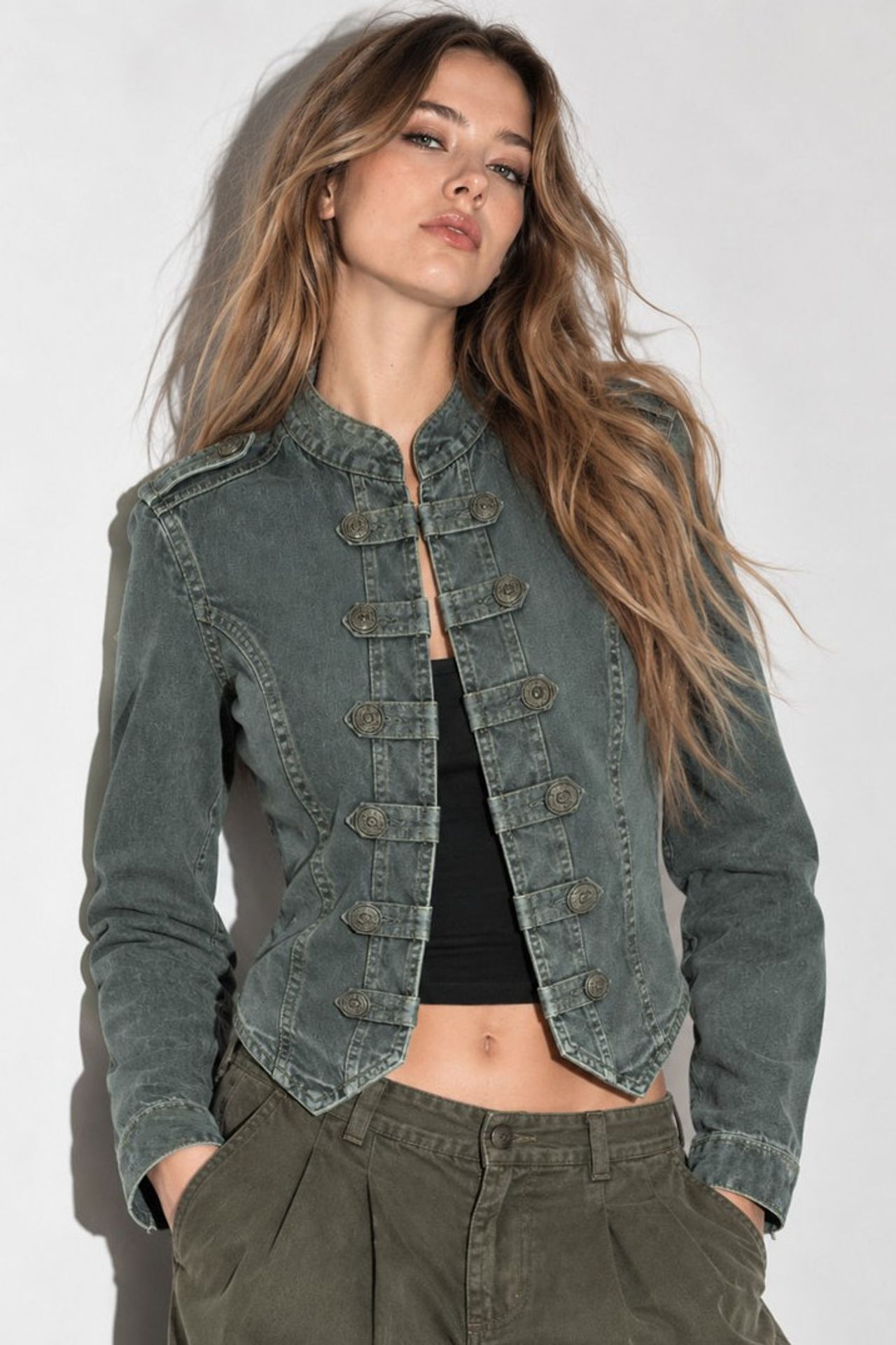 Buttoned Twill Jacket 6