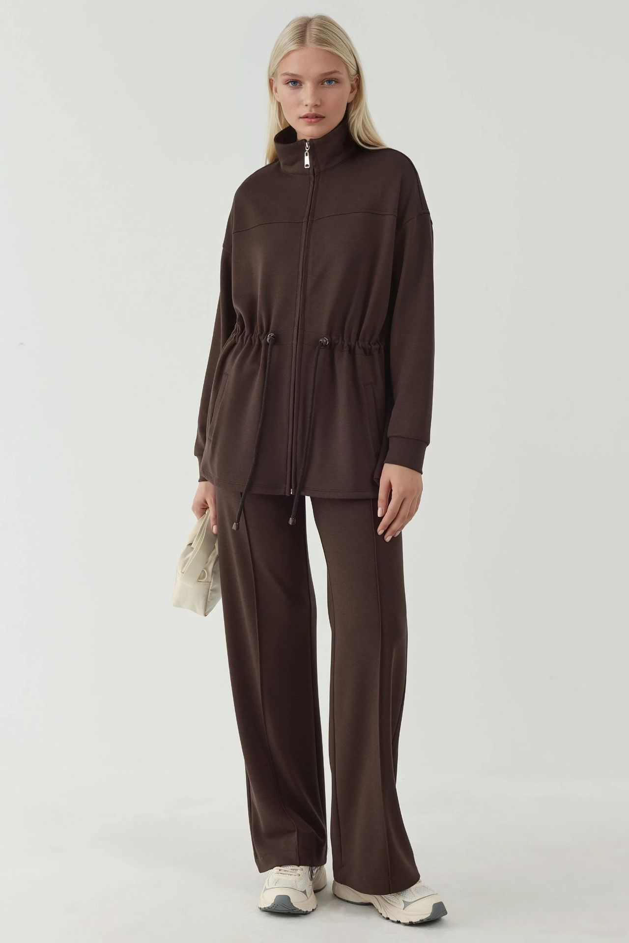 Modal Touch Long Jacket with Adjustable Waist 5