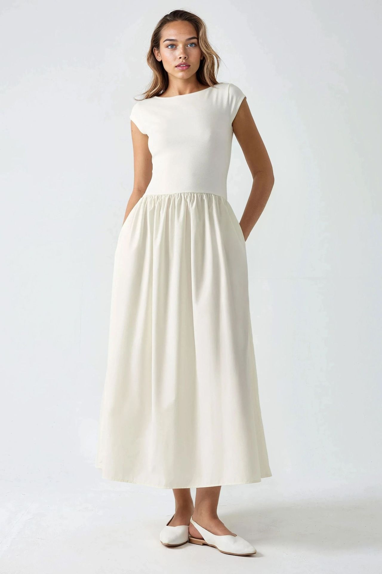 Contrast Midi Dress