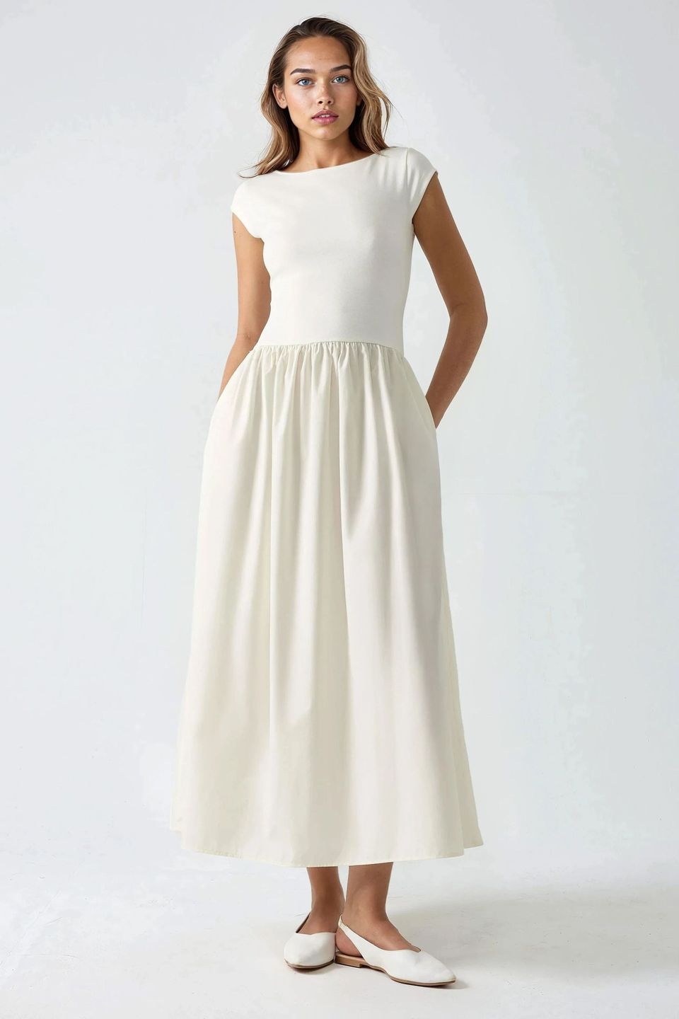 Contrast Midi Dress
