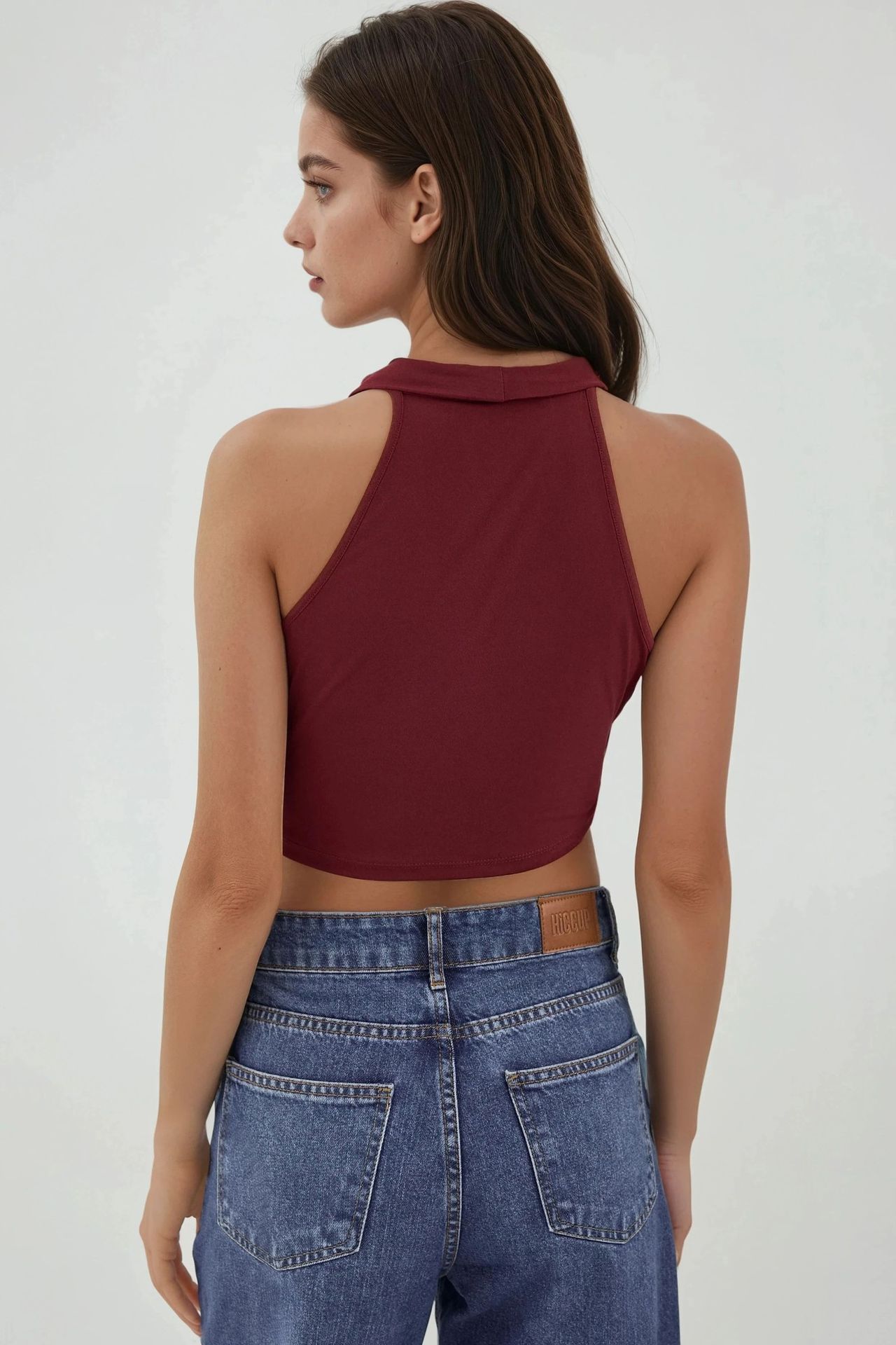 Draped Cowl Neck Sleeveless Crop Top 3