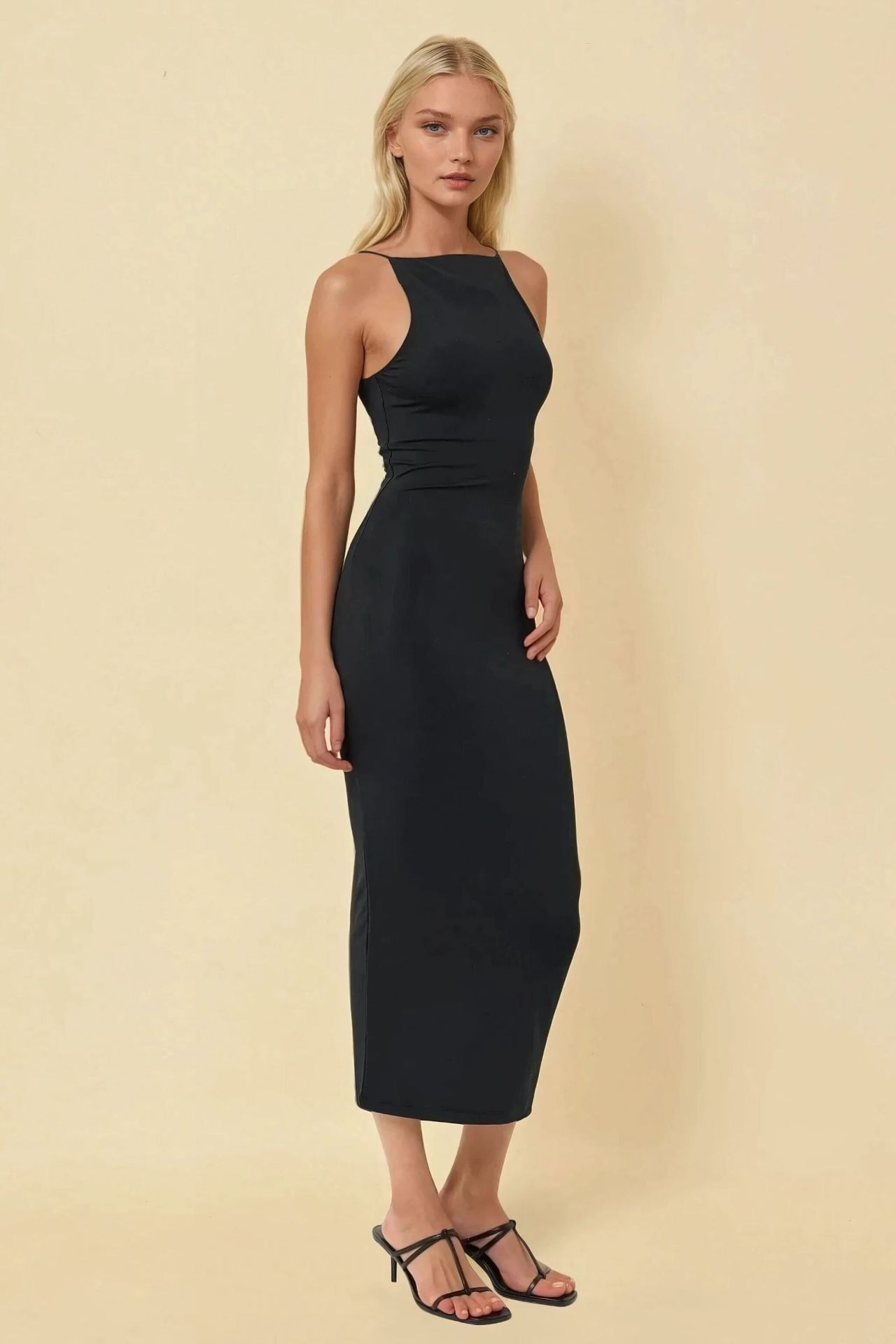 Halter Neck Bodycon Midi Dress