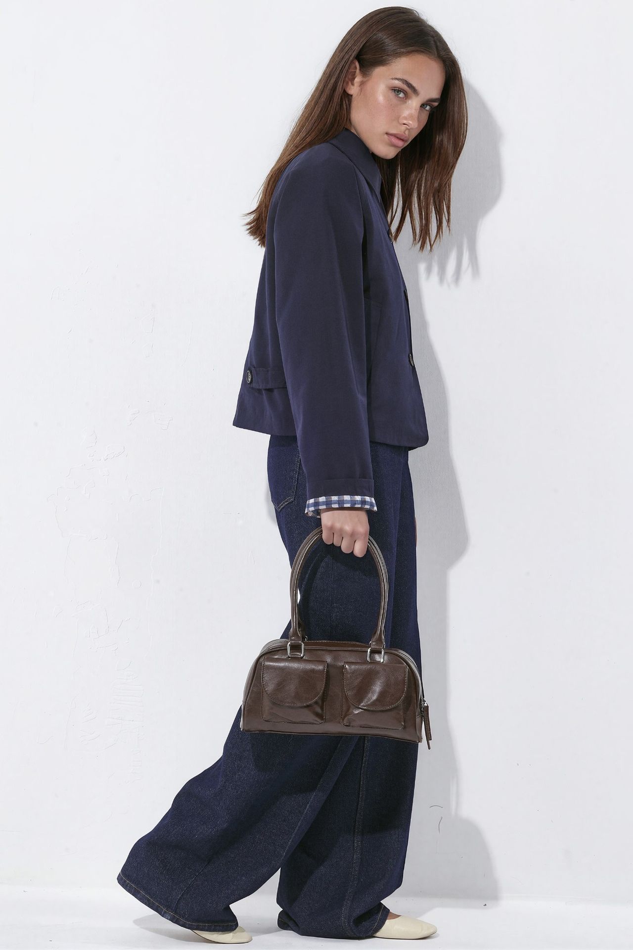 Buttoned Jacket with Plaid Lining 4