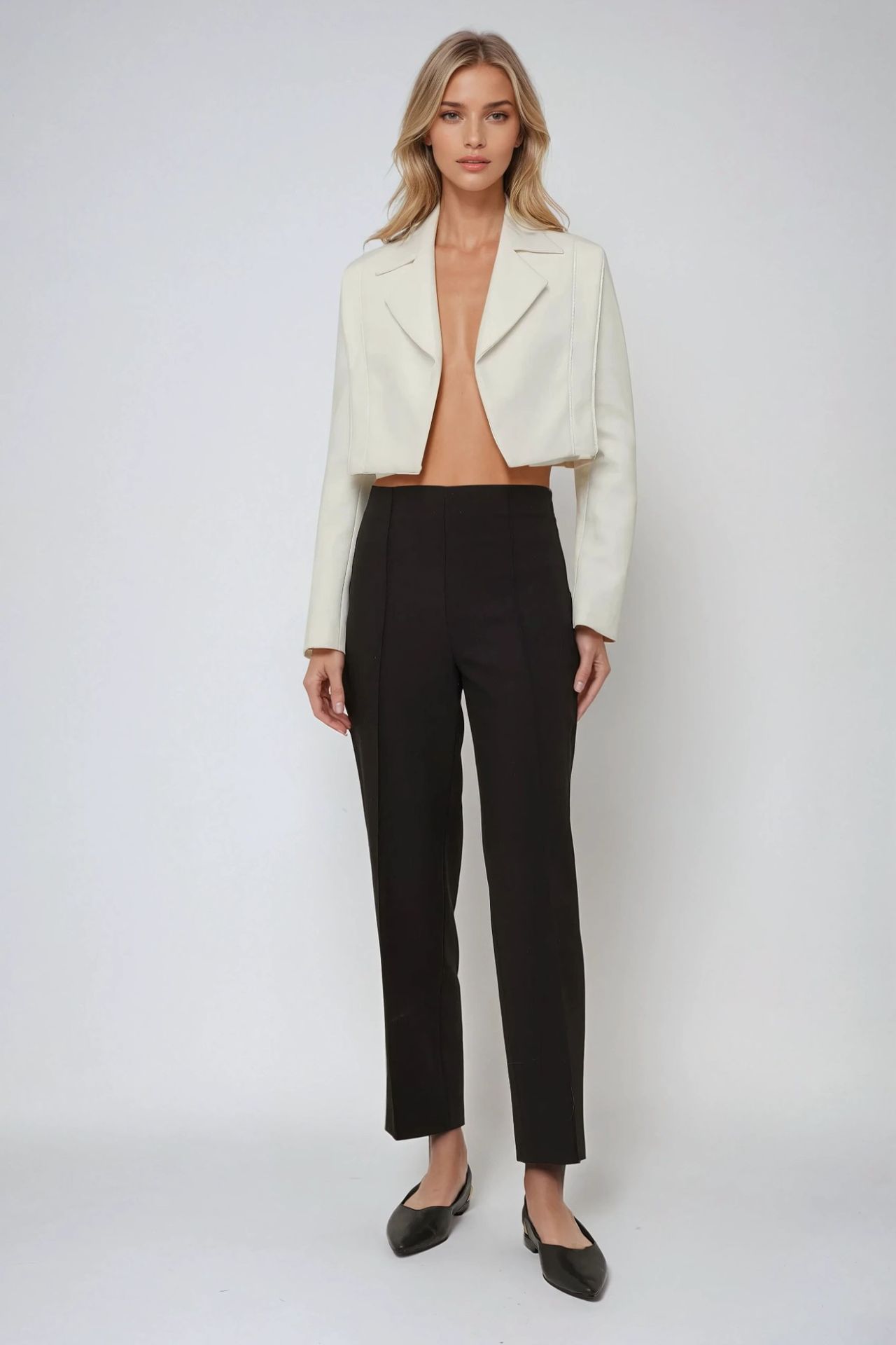 Premium High Waist Straight Leg Suit Pants