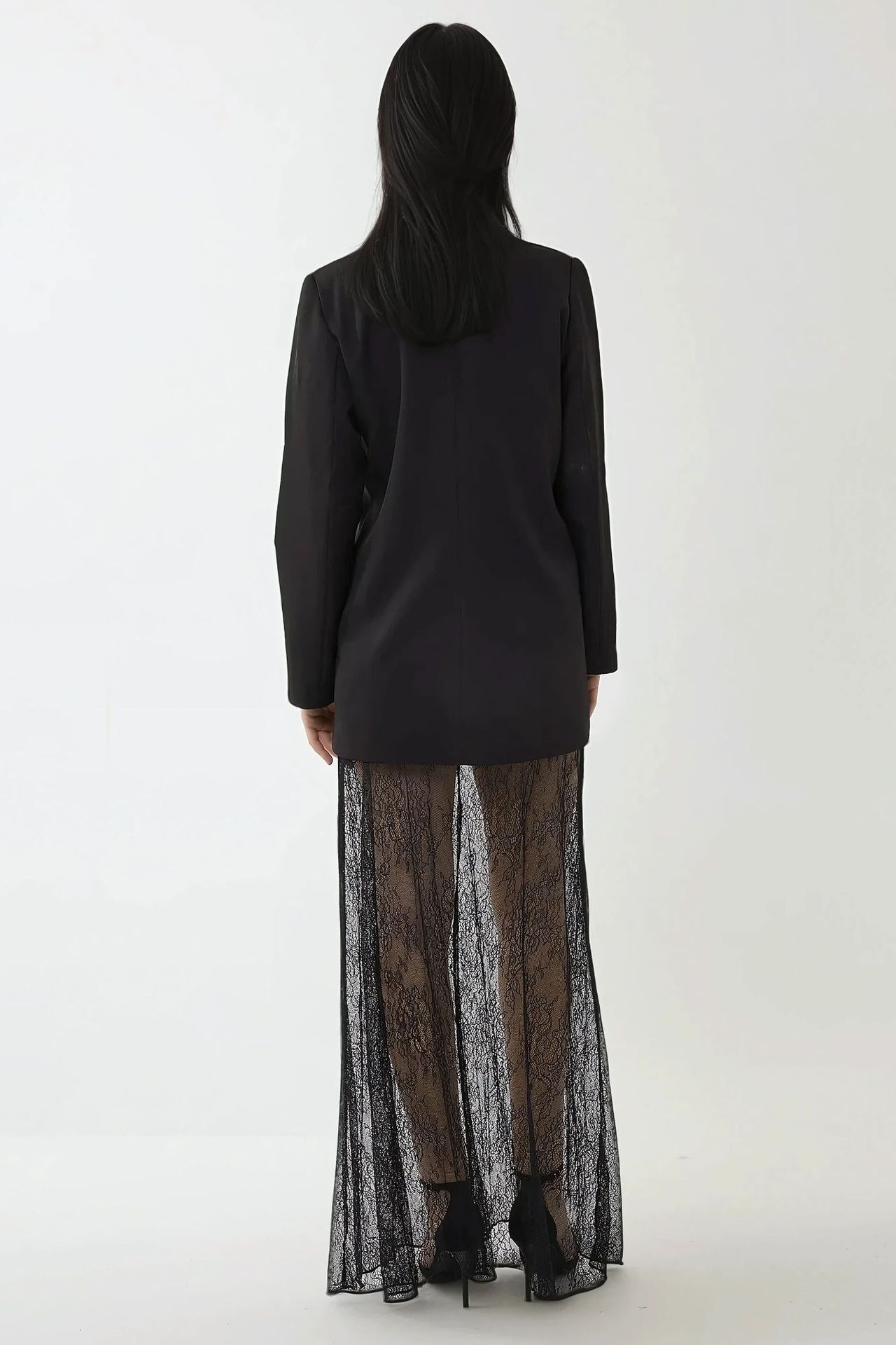 High Waist Lace Maxi Skirt
