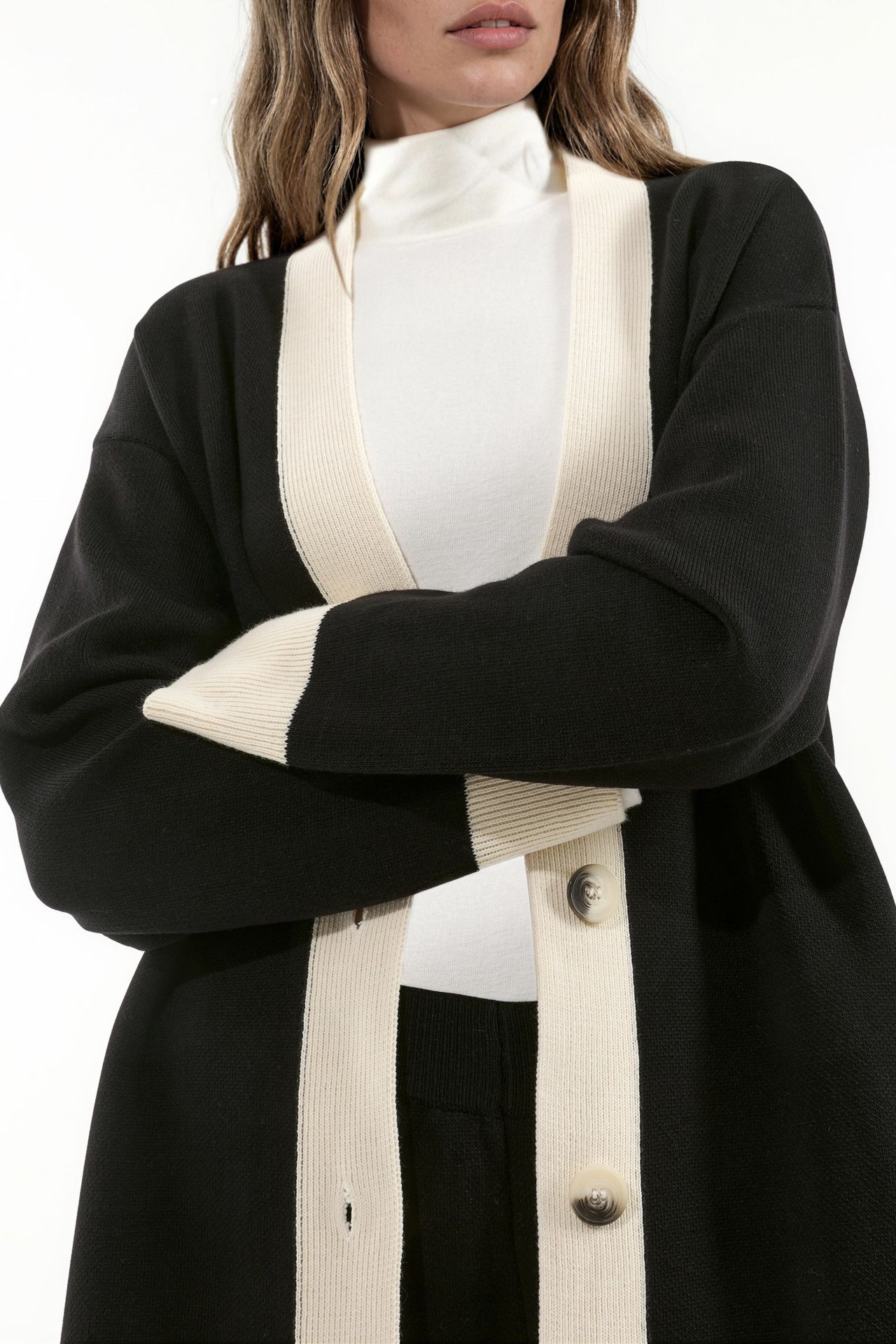 Buttoned Cardigan & Textured High Waist Knit Pants Co-Ord Set 6