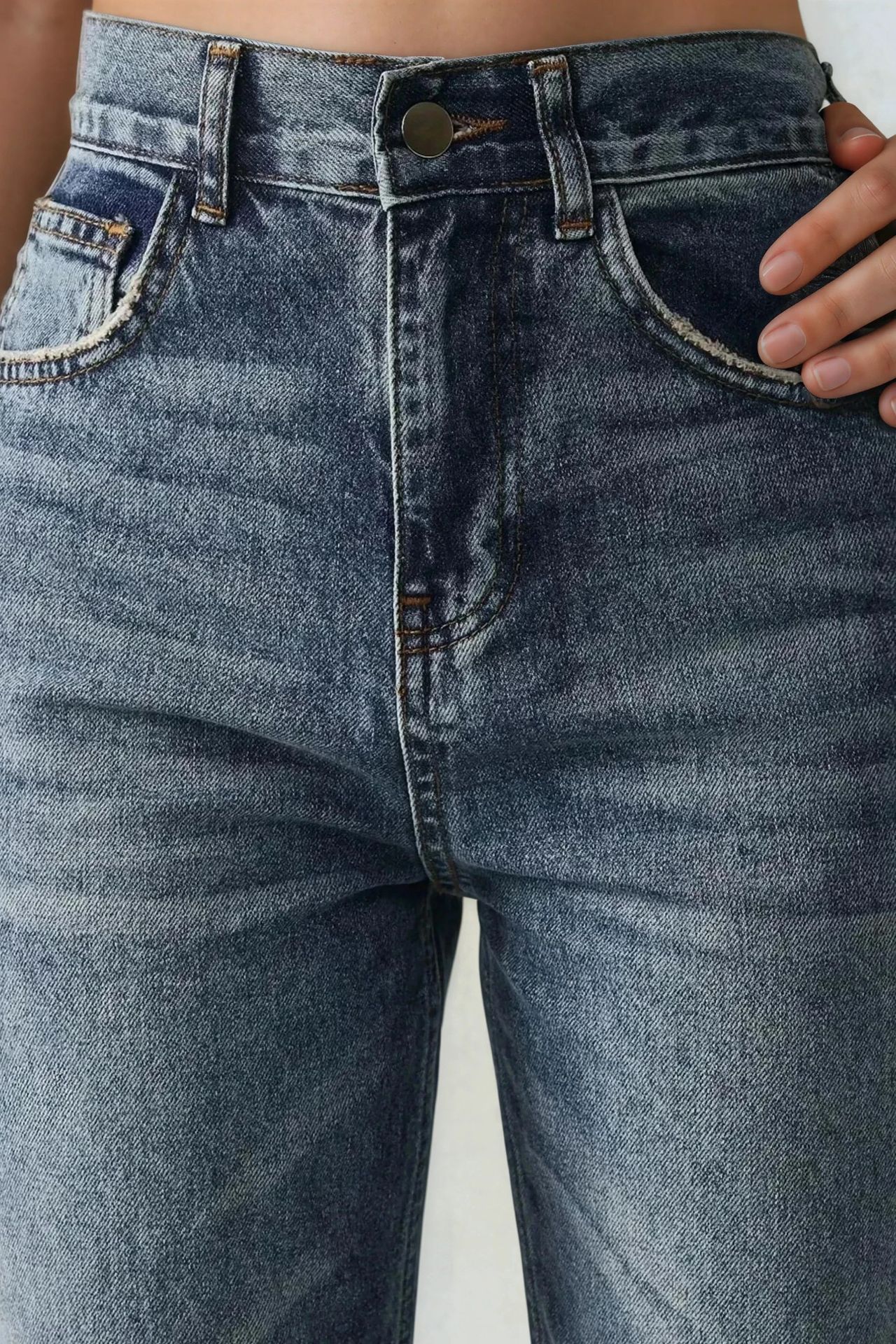 High Waist Straight Leg Denim Jeans 4