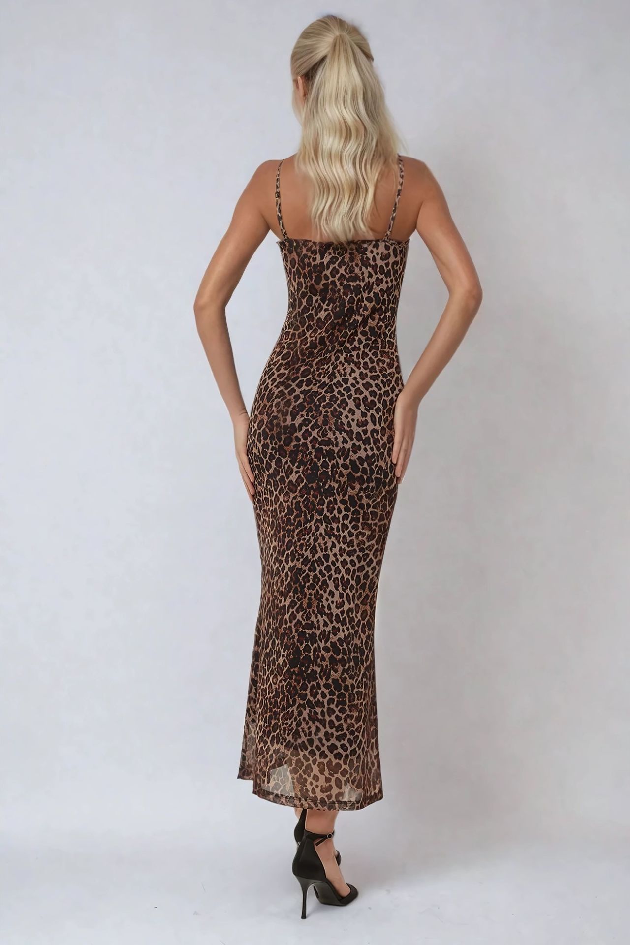 Leopard Print Bodycon Maxi Dress