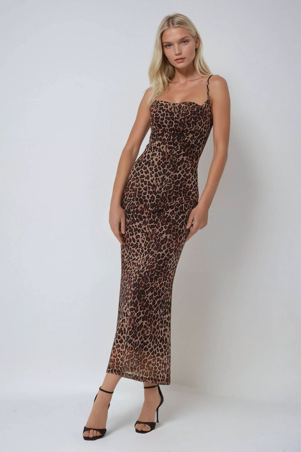 Leopard Print Bodycon Maxi Dress