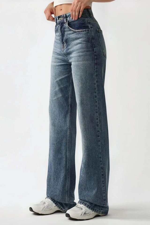 High Waist Straight Leg Denim Jeans