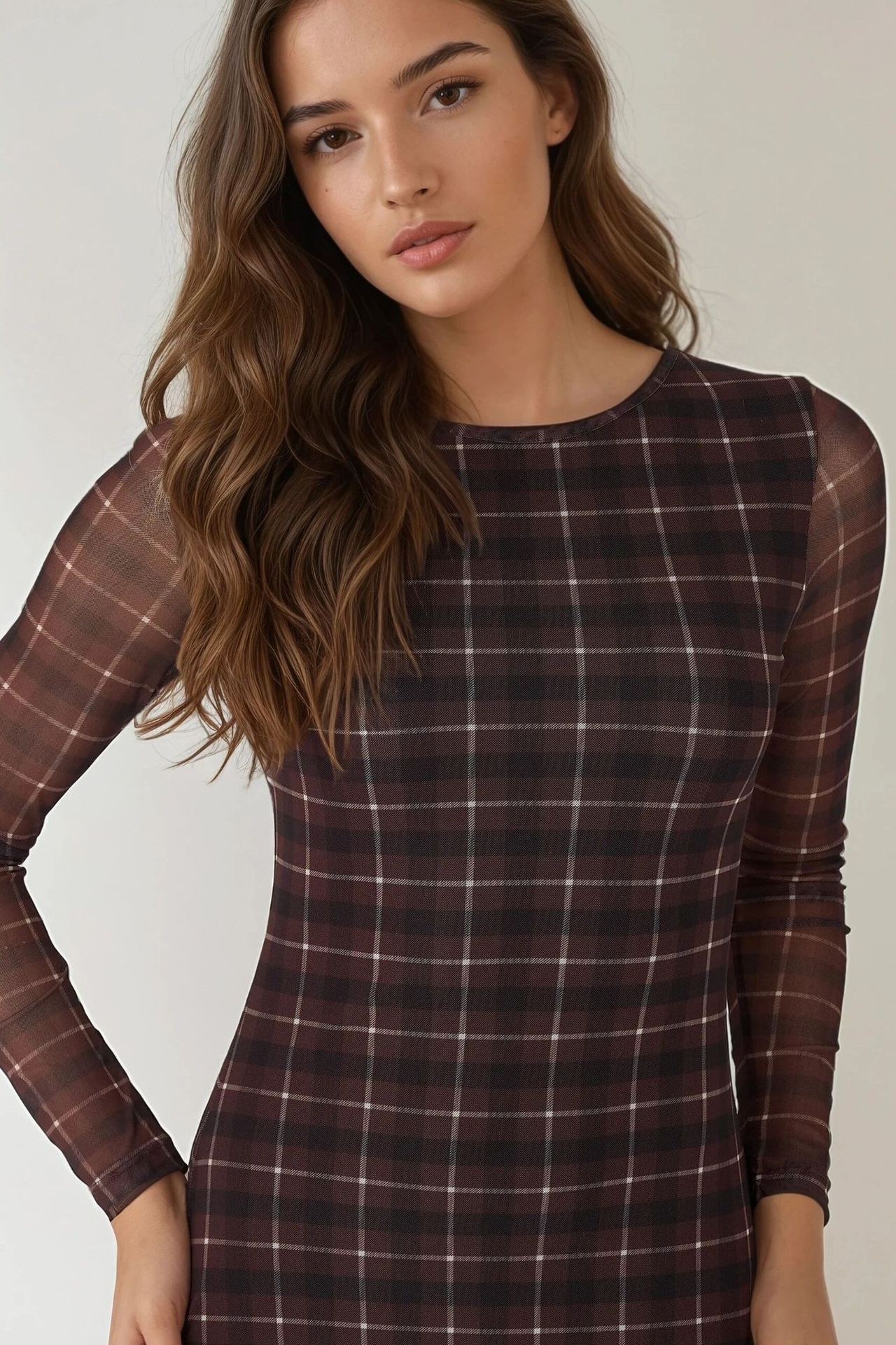 Plaid Bodycon Midi Dress 3